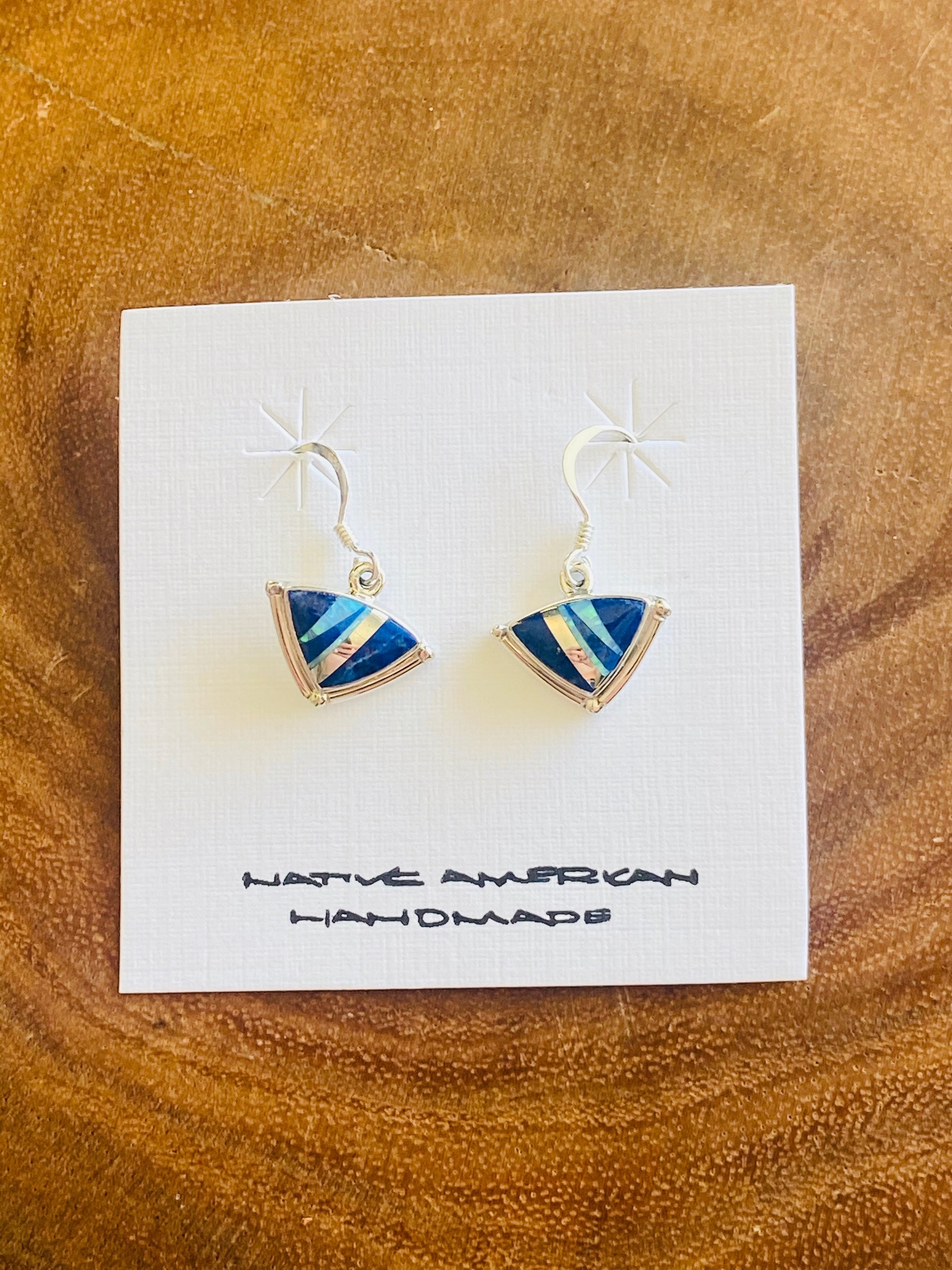 Elsie Armstrong Multi Stone & Sterling Silver Inlay Dangles