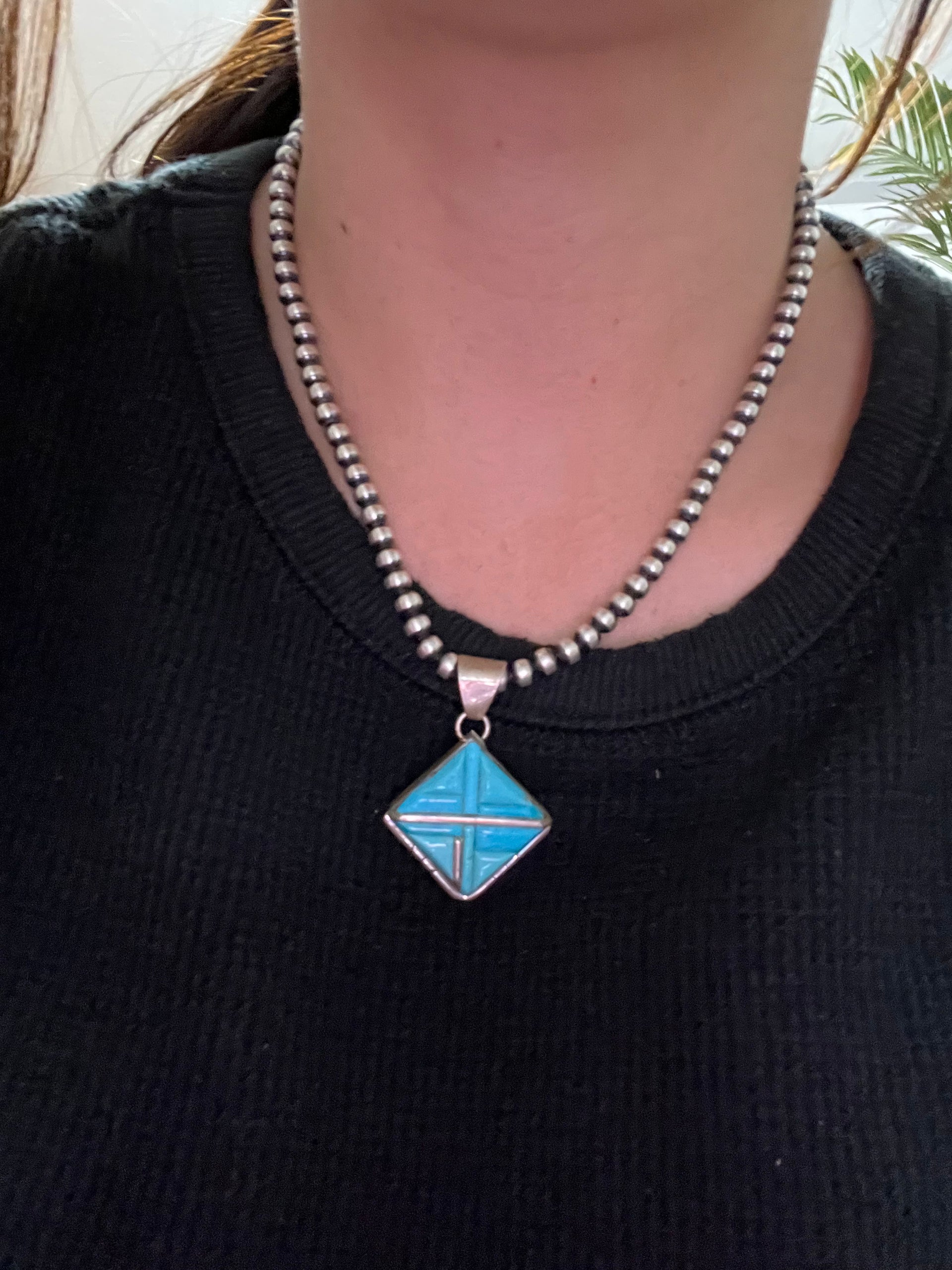 Wilson Dawes Kingman Turquoise & Sterling Silver Pendant