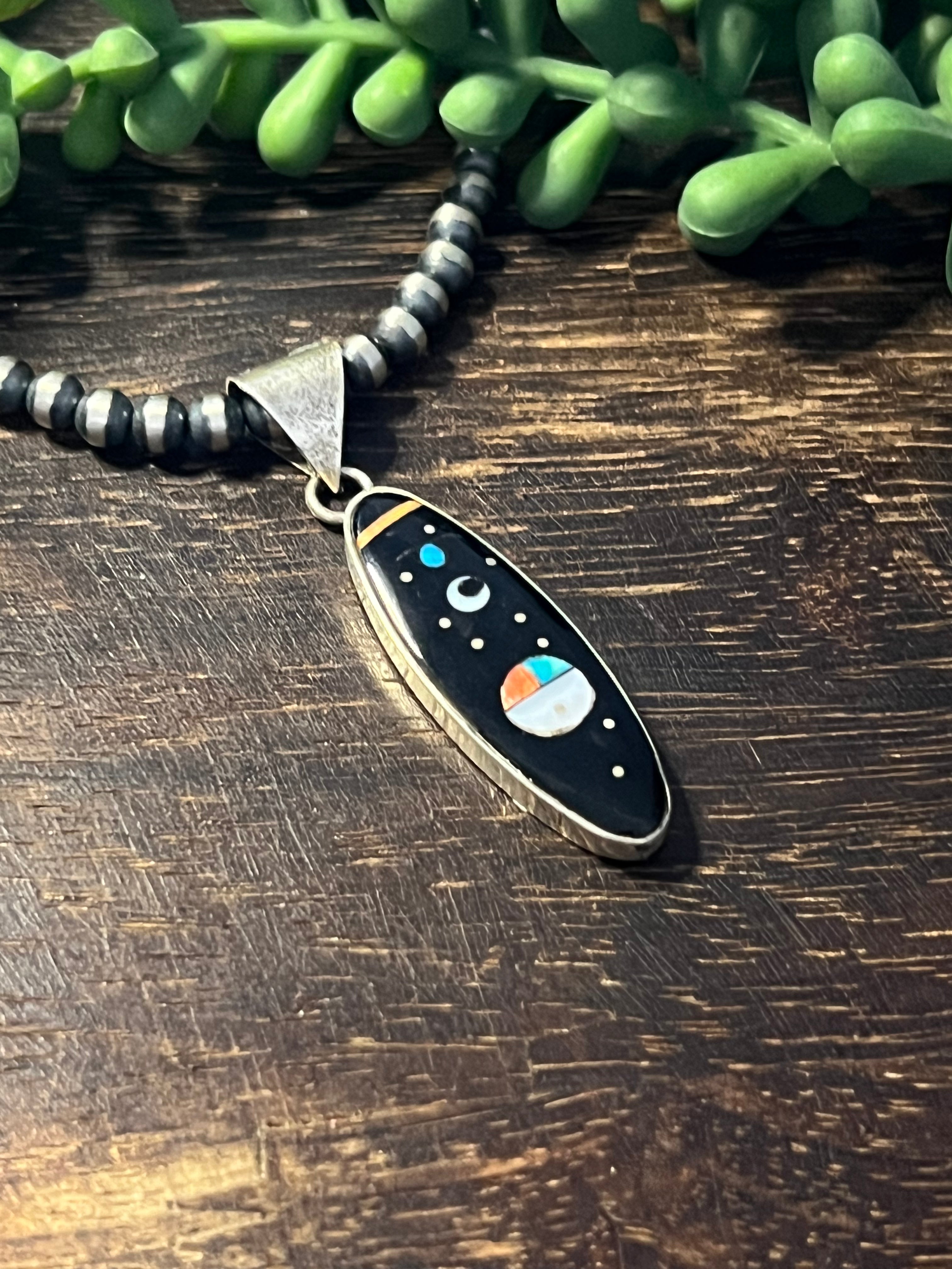 Harold Smith Multi Stone & Sterling Silver Night Sky Pendant