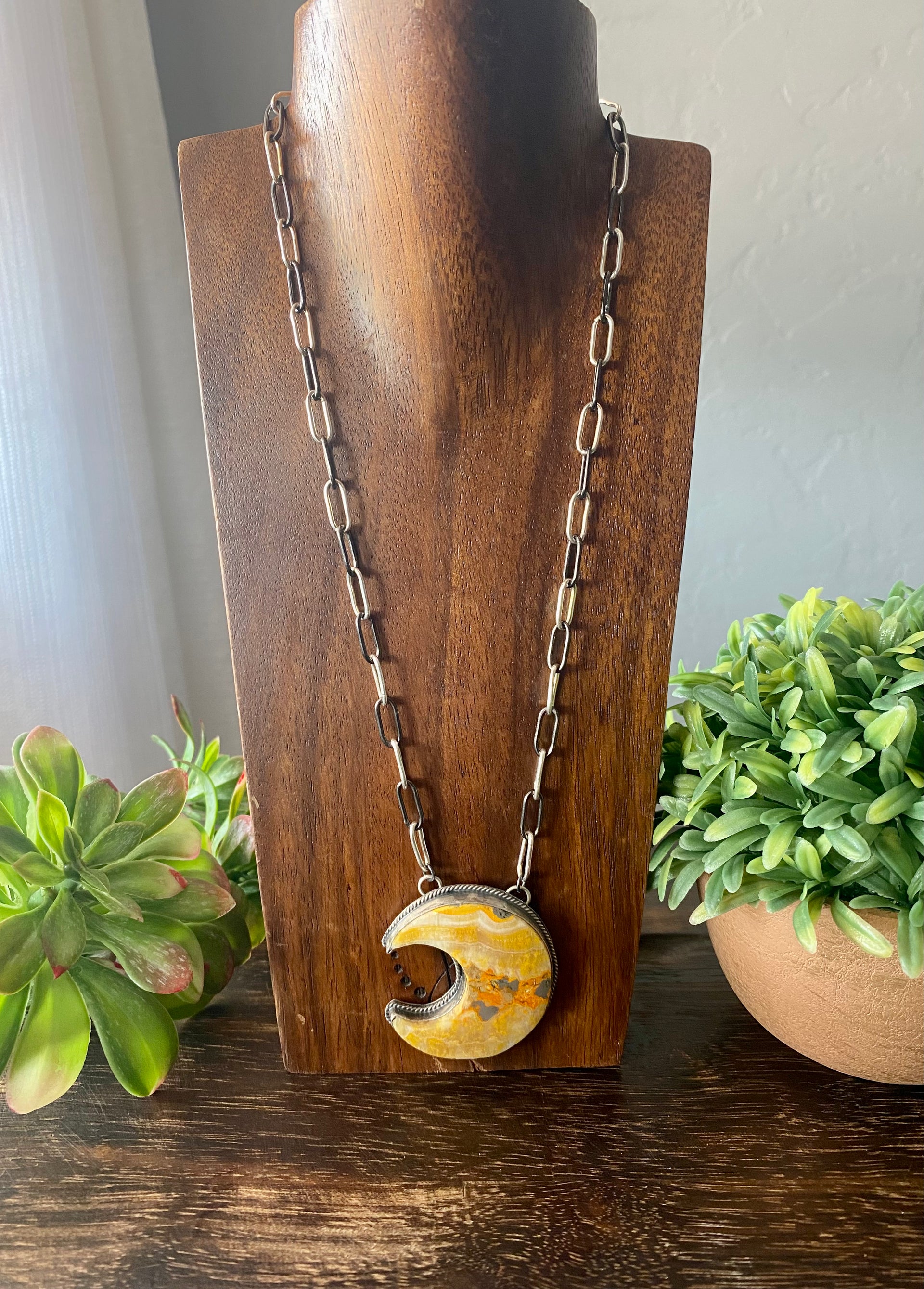 Boyd Ashley Bb Agate & Sterling Silver Moon Necklace