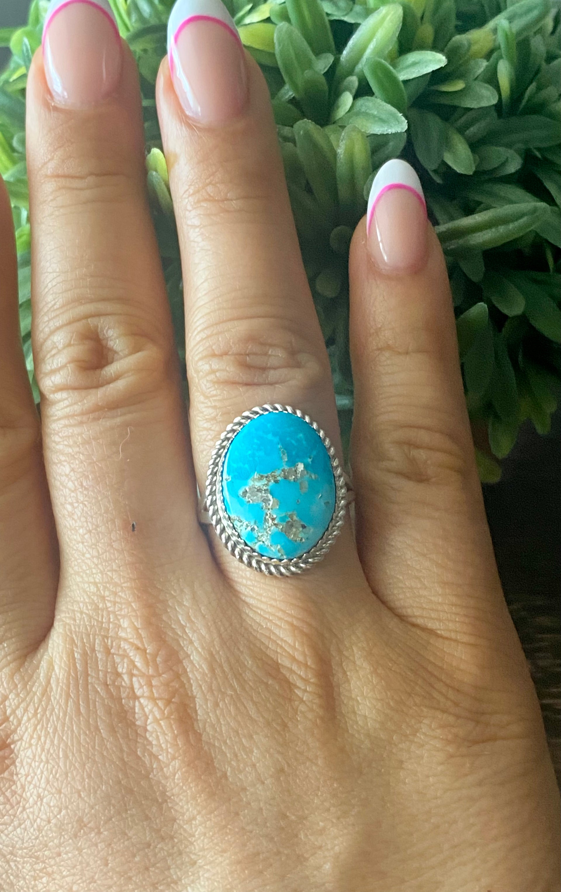 Reda Galvan South Hill Turquoise & Sterling Silver Ring Size 9.75