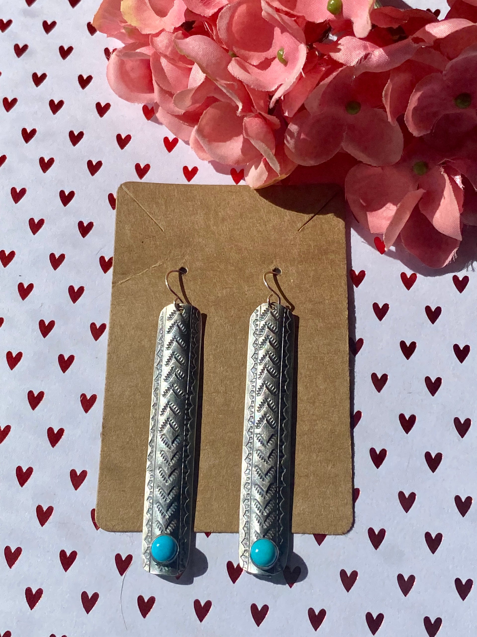 Boyd Ashley Kingman Turquoise & Sterling Silver Dangle Earrings