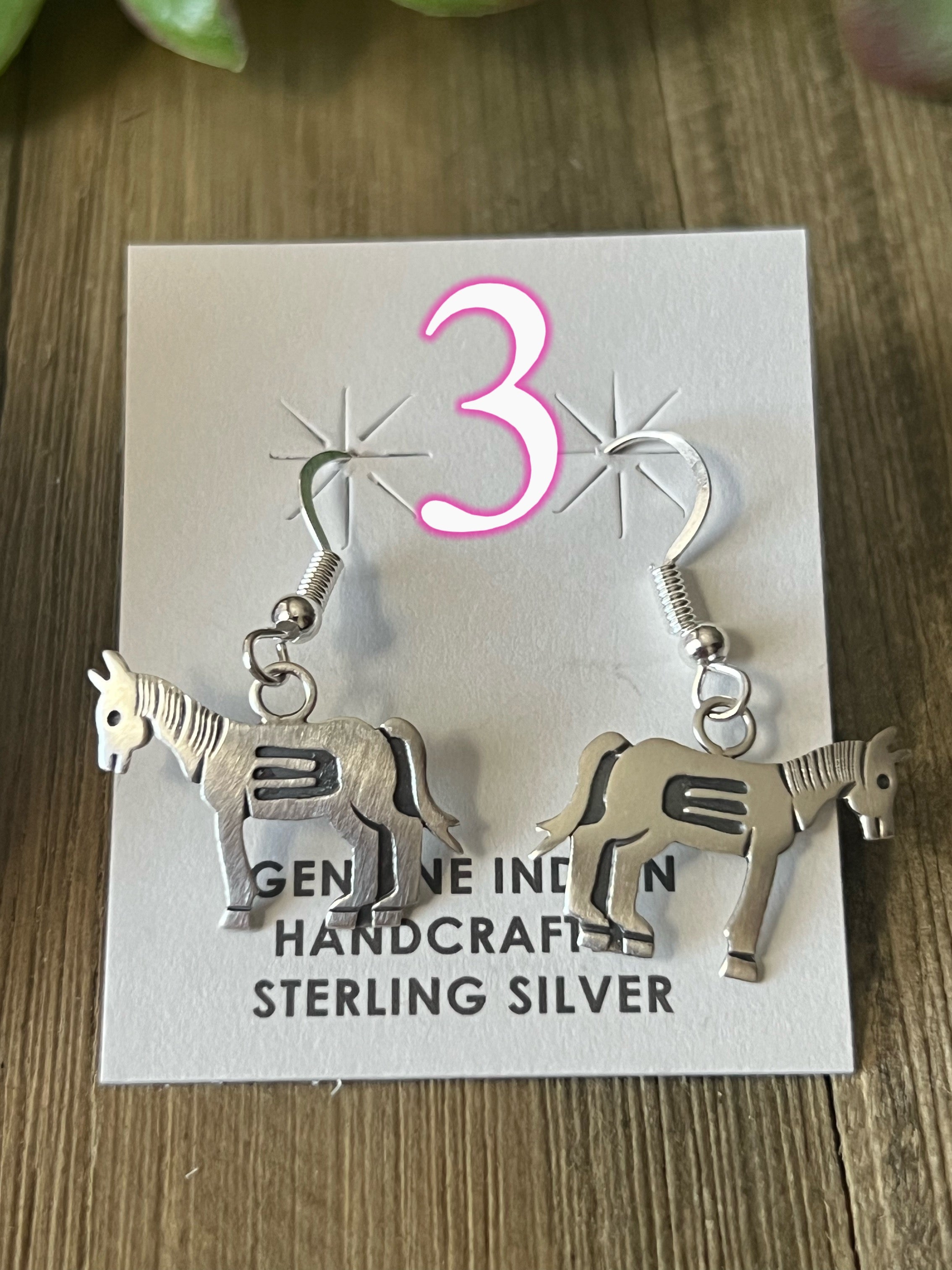 Navajo Made Sterling Silver Donkey Earrings