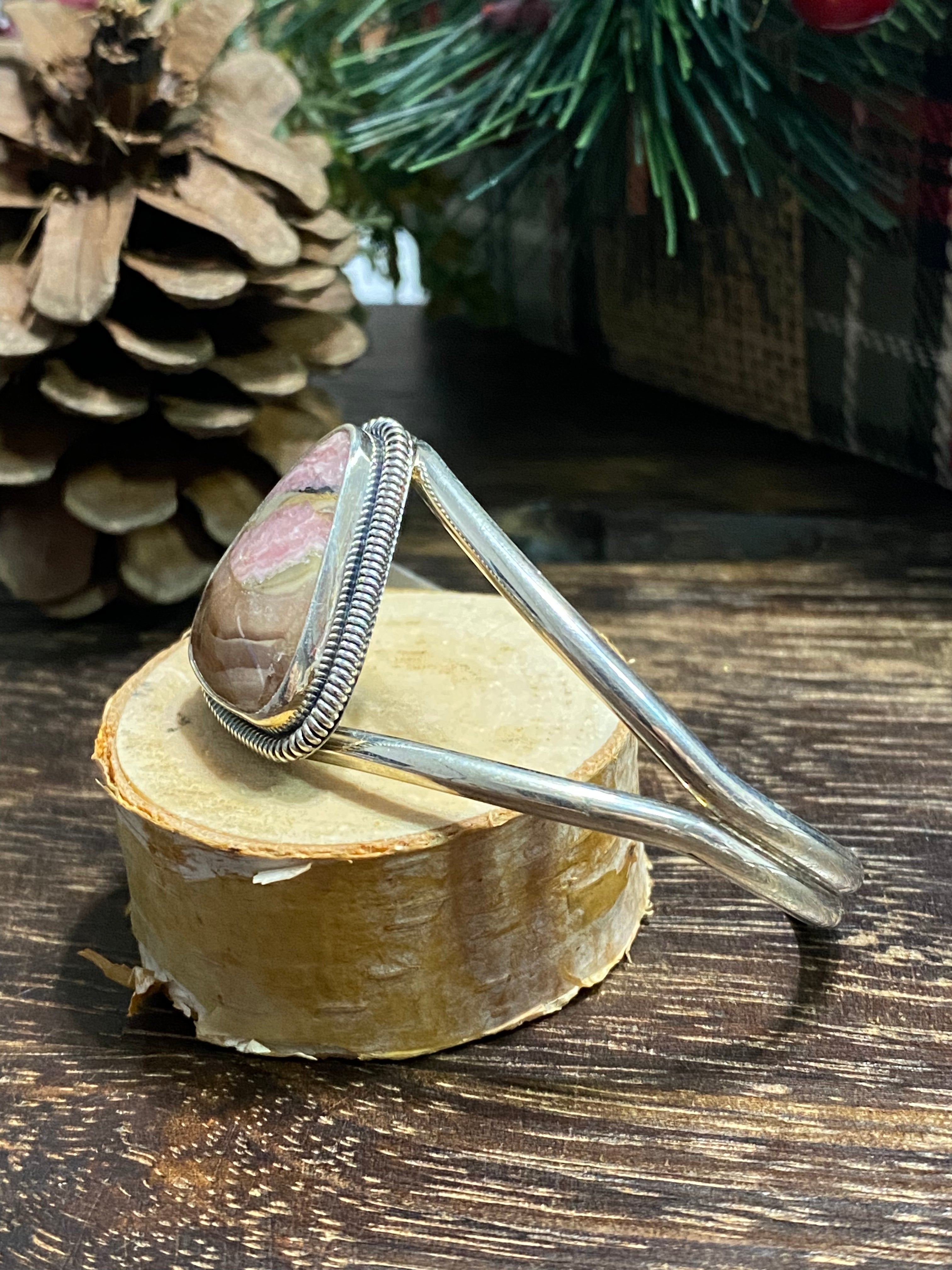 Wydell Billie Rhodochrosite & Sterling Silver Cuff Bracelet