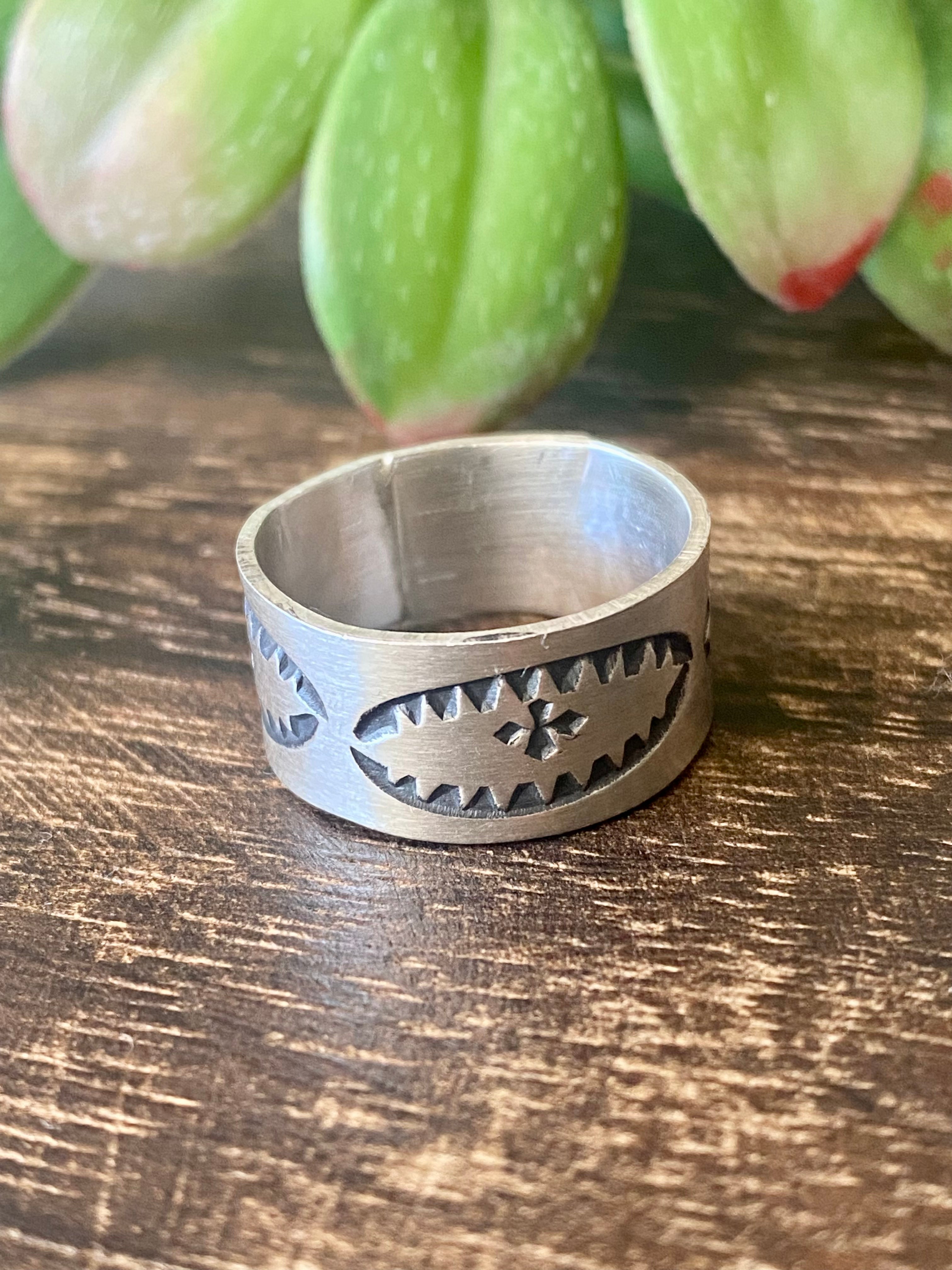 Navajo Made Sterling Silver Band Ring Size 9