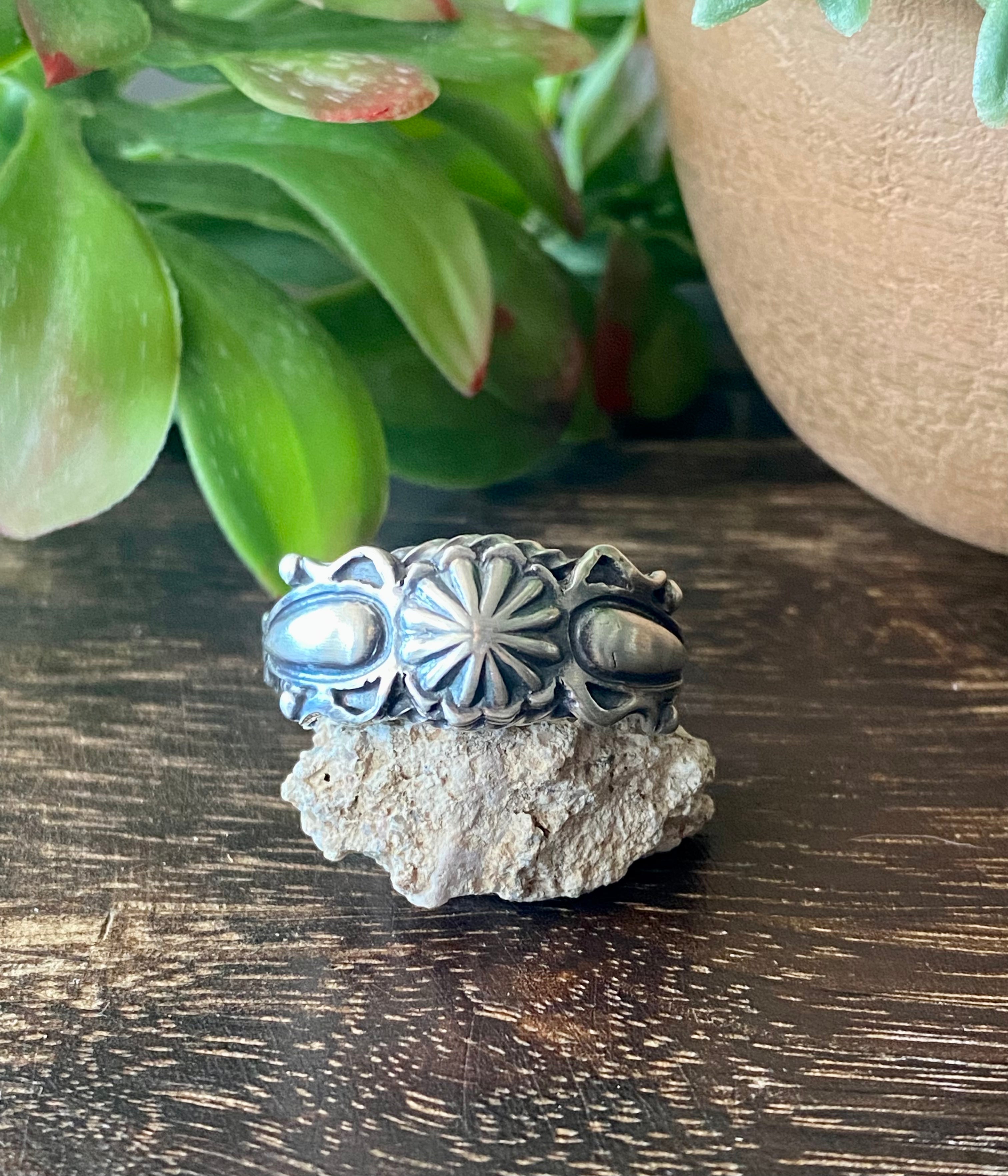 Navajo Made Sterling Silver Ring Size 12.75