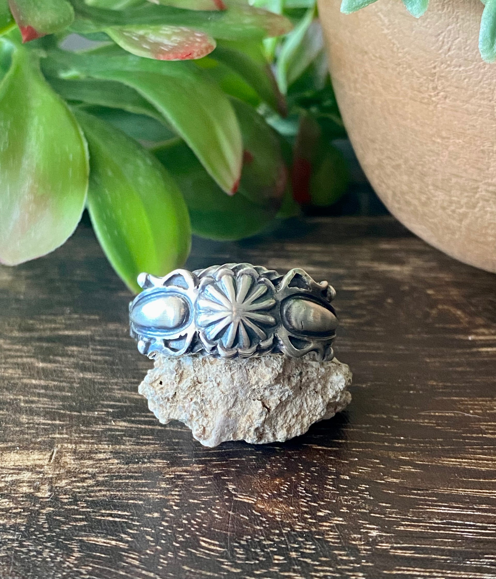 Navajo Made Sterling Silver Ring Size 12.75