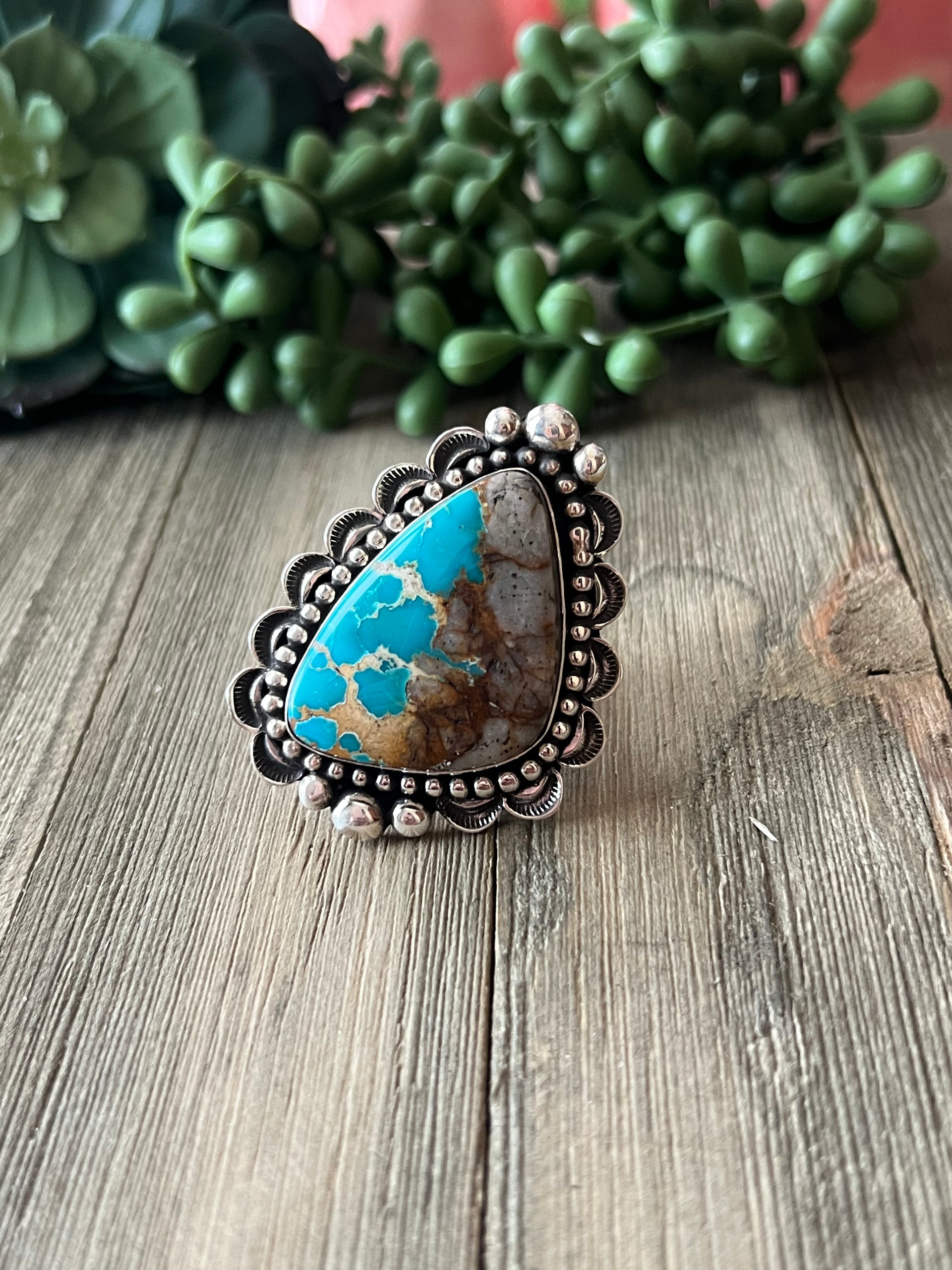 Alex Sanchez Natural Royston & Sterling Silver Adjustable Ring