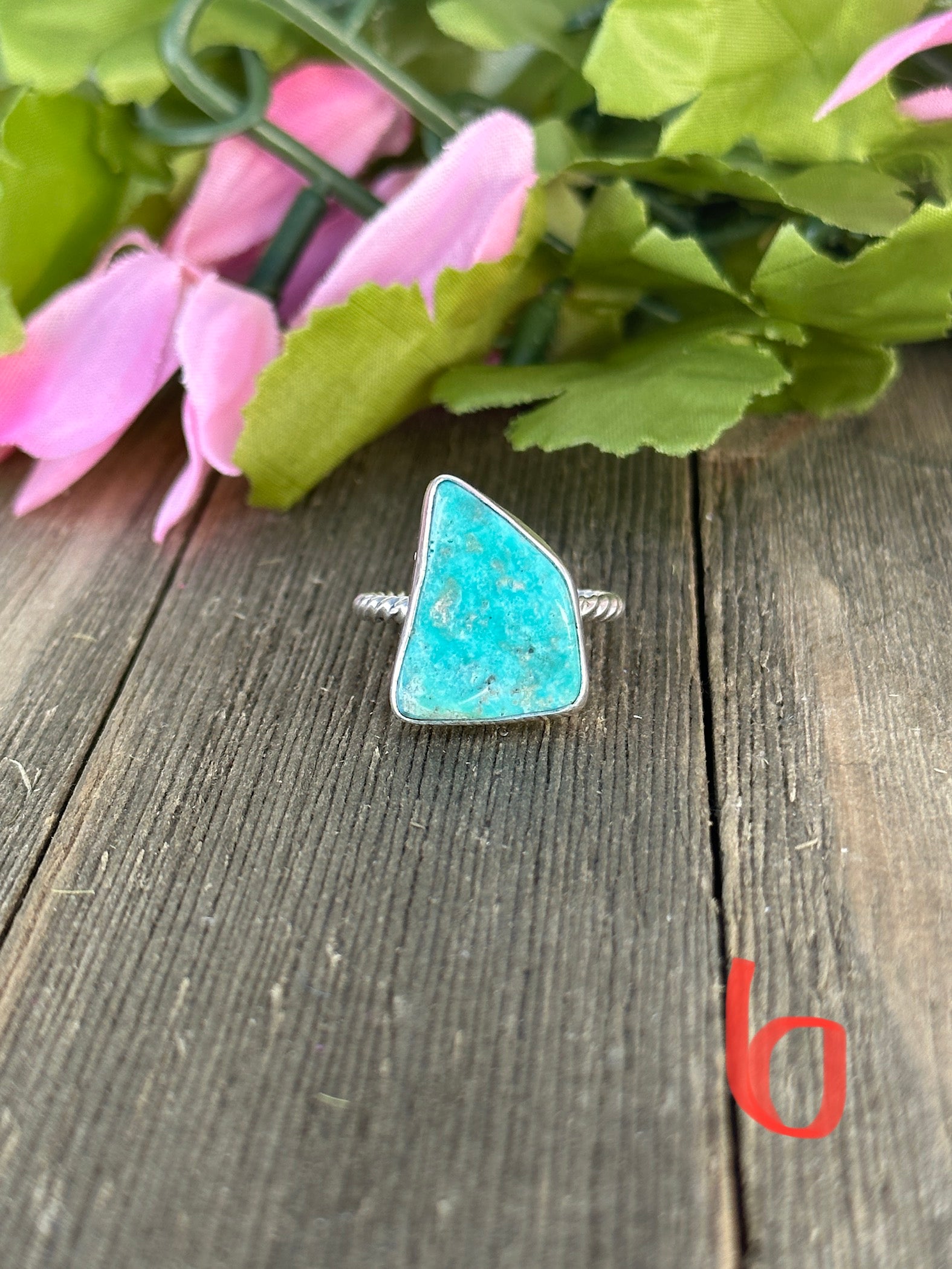 Navajo Made Kingman Turquoise & Sterling Silver Ring