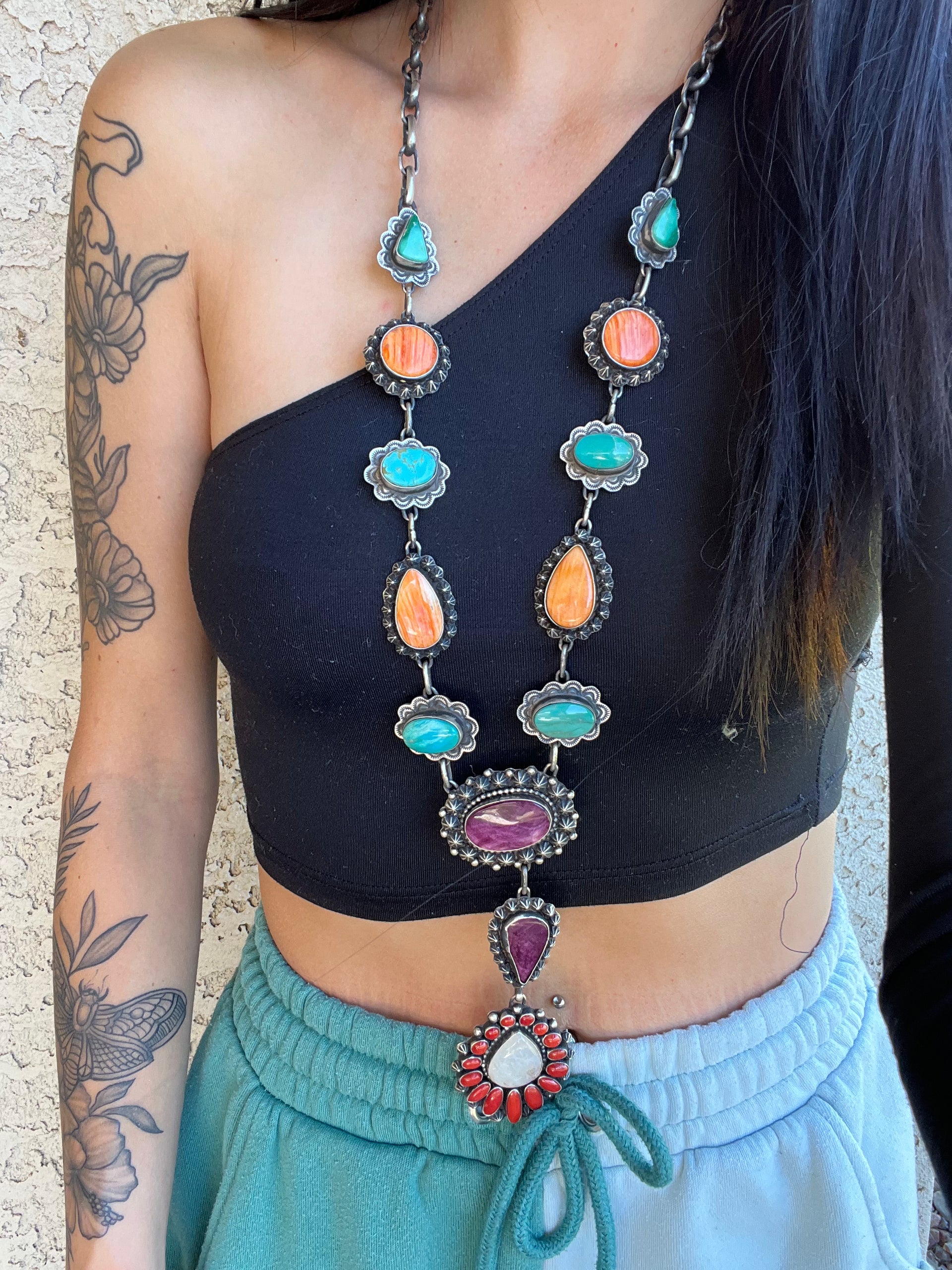 Shawn Cayatineto Multi Stone & Sterling Silver Necklace