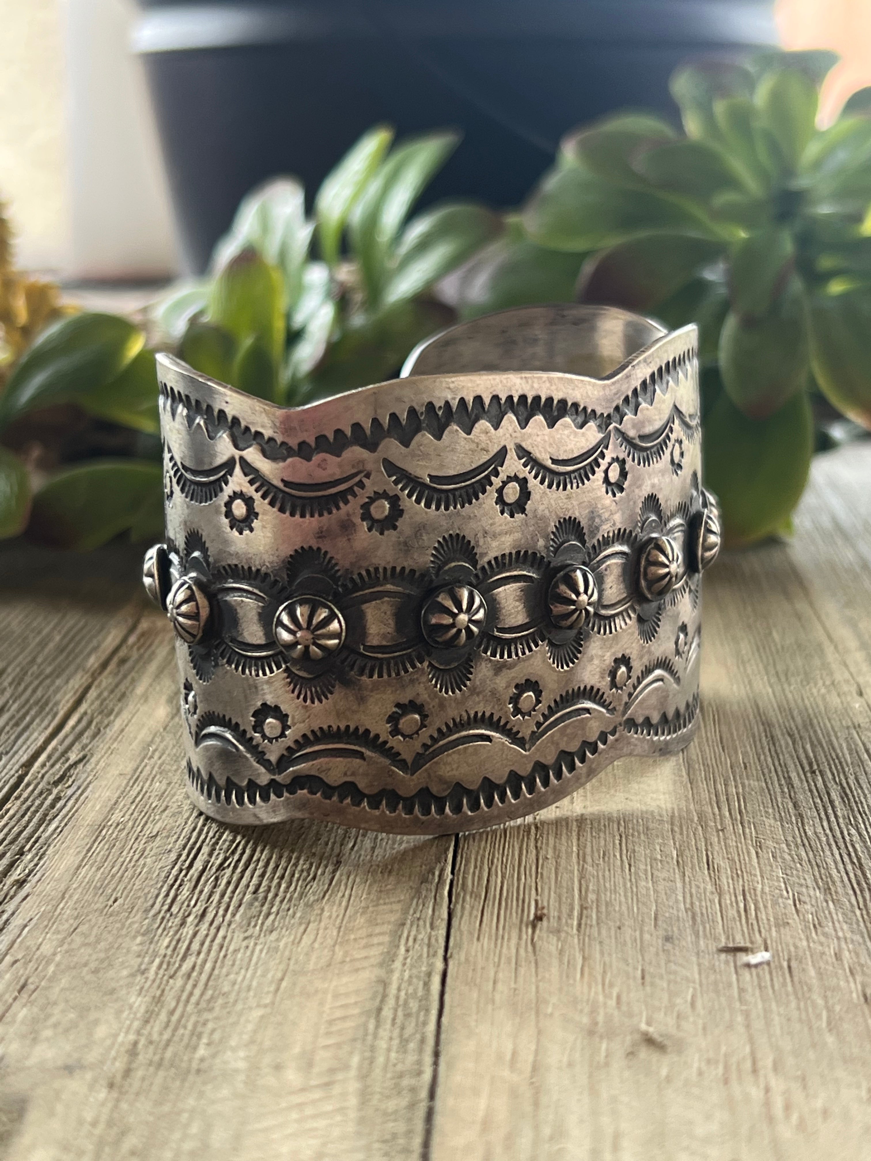 Chimney Butte Pink Conch & Sterling Silver Cuff Bracelet