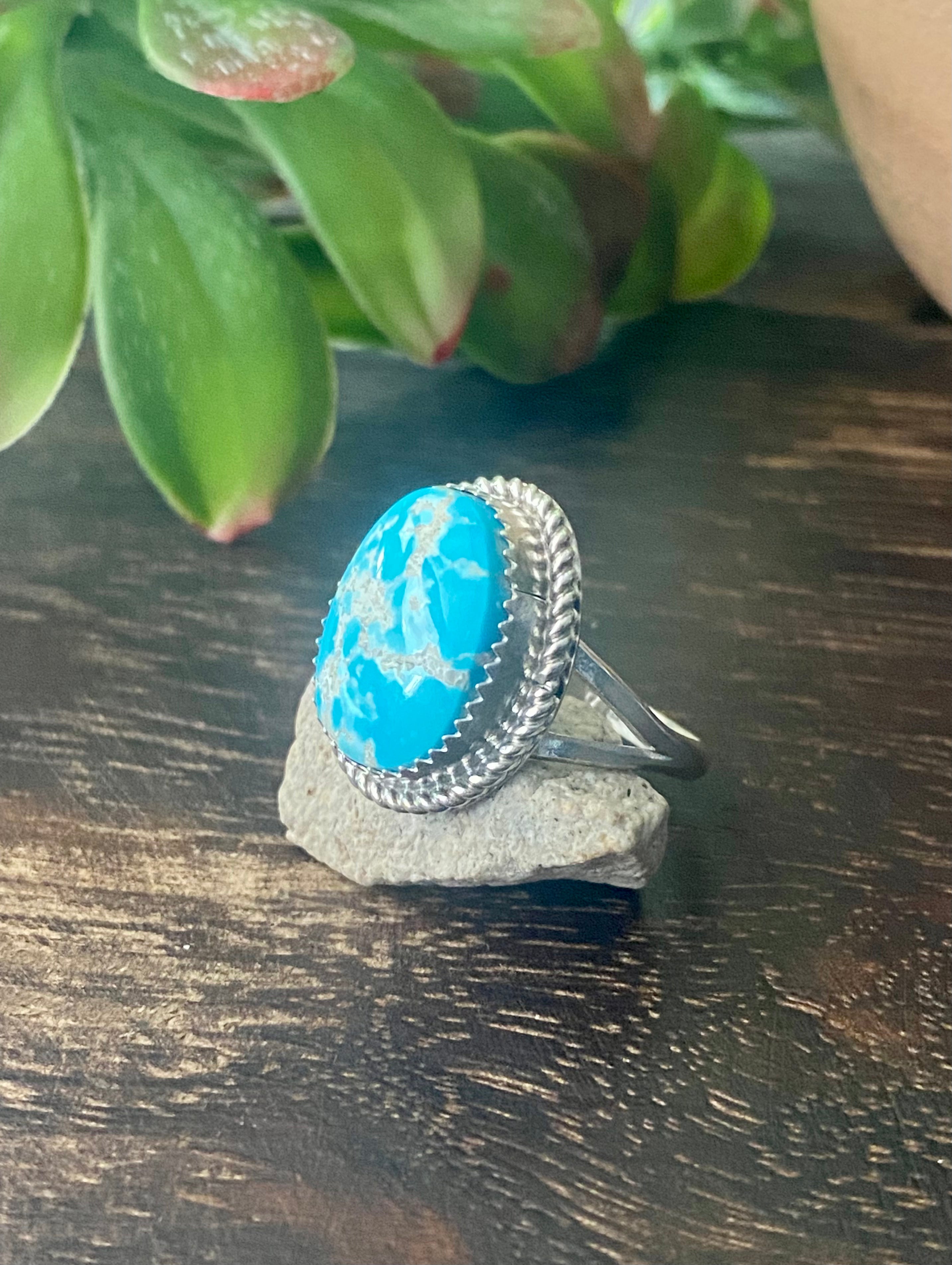 Reda Galvan South Hill Turquoise & Sterling Silver Ring Size 9.75
