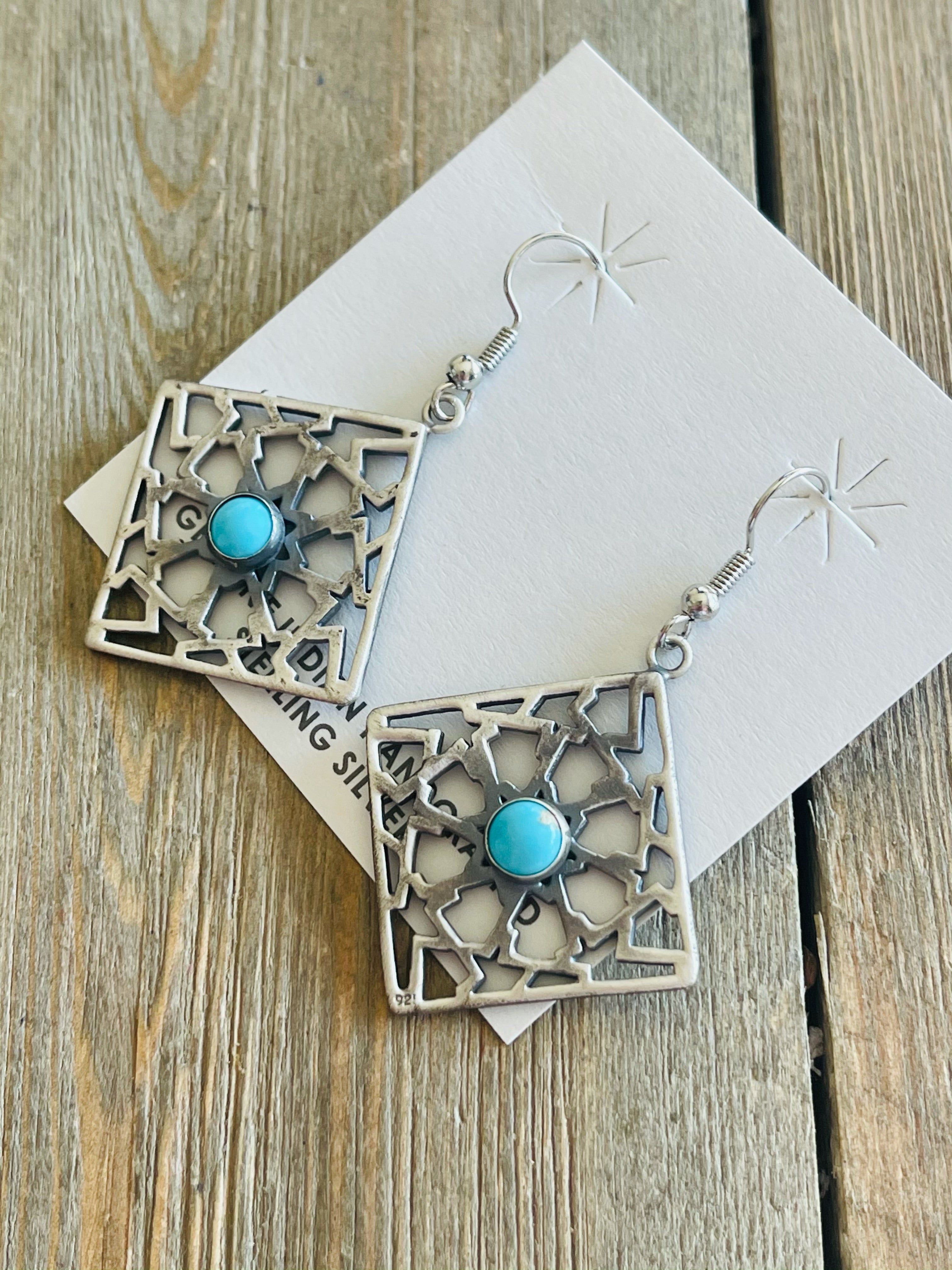 Tony Yazzie Turquoise & Sterling Silver Dangles