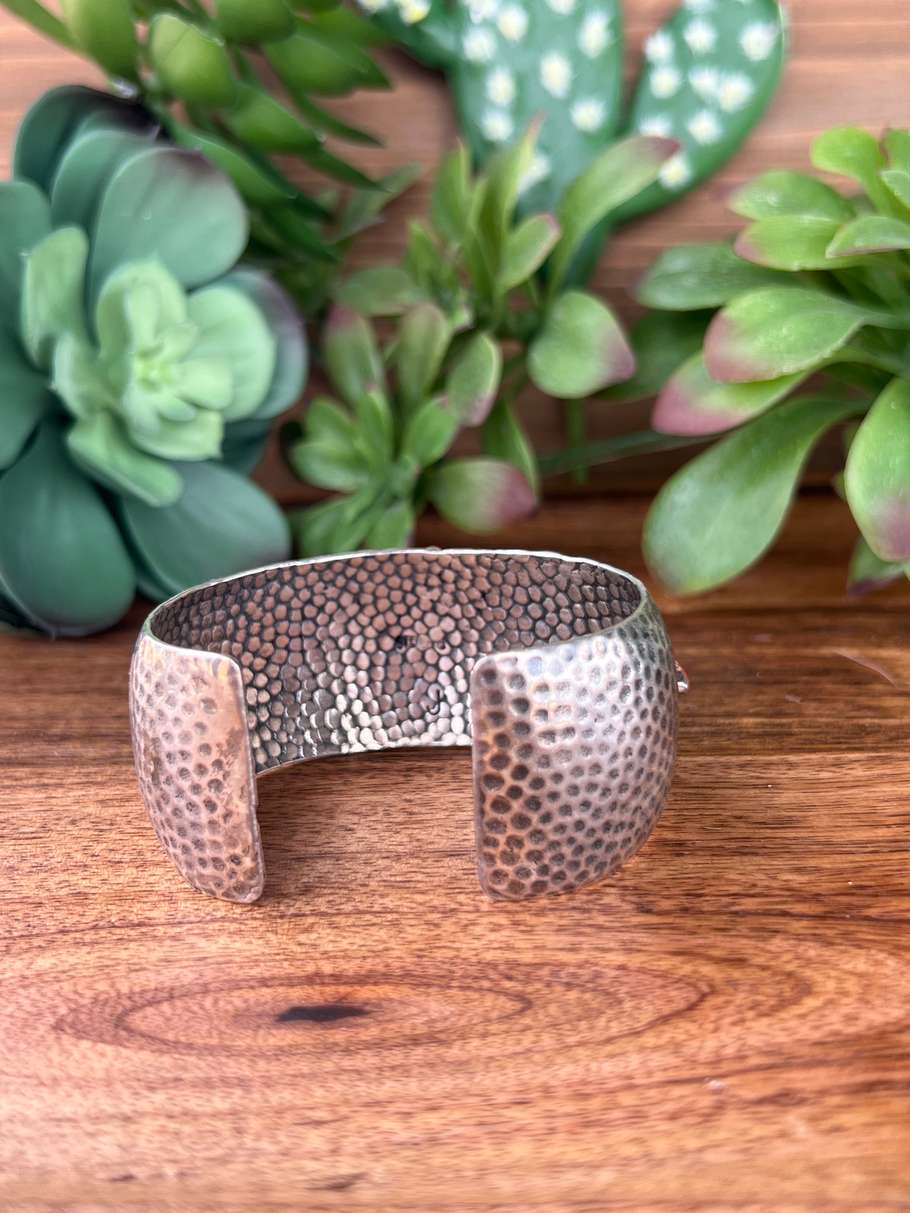 Jason Livingston Natural Coral & Sterling Silver Cuff Bracelet