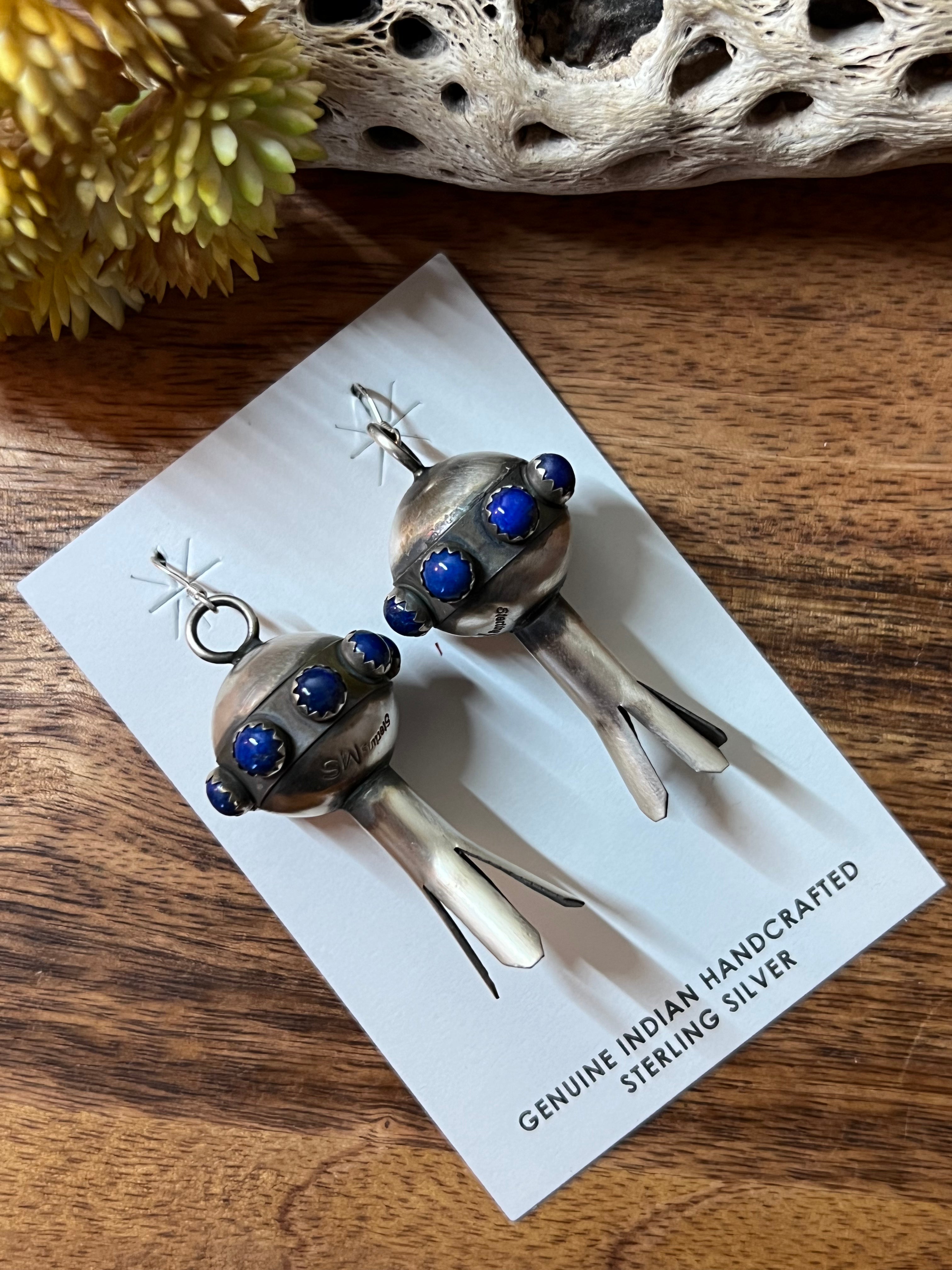 Monica Smith Lapis & Sterling Silver Earrings