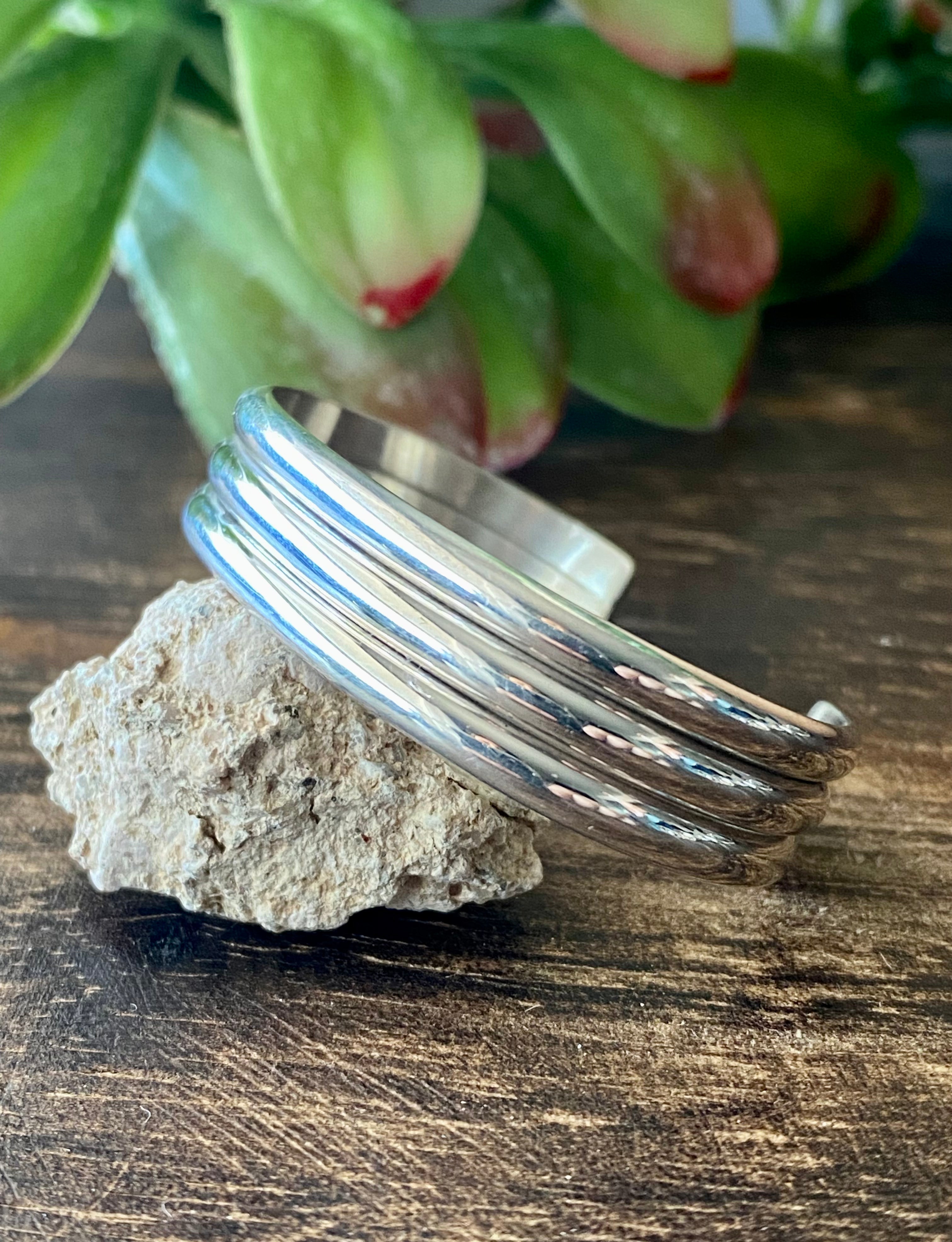 Navajo Made Sterling Silver Baby Cuff Bracelets