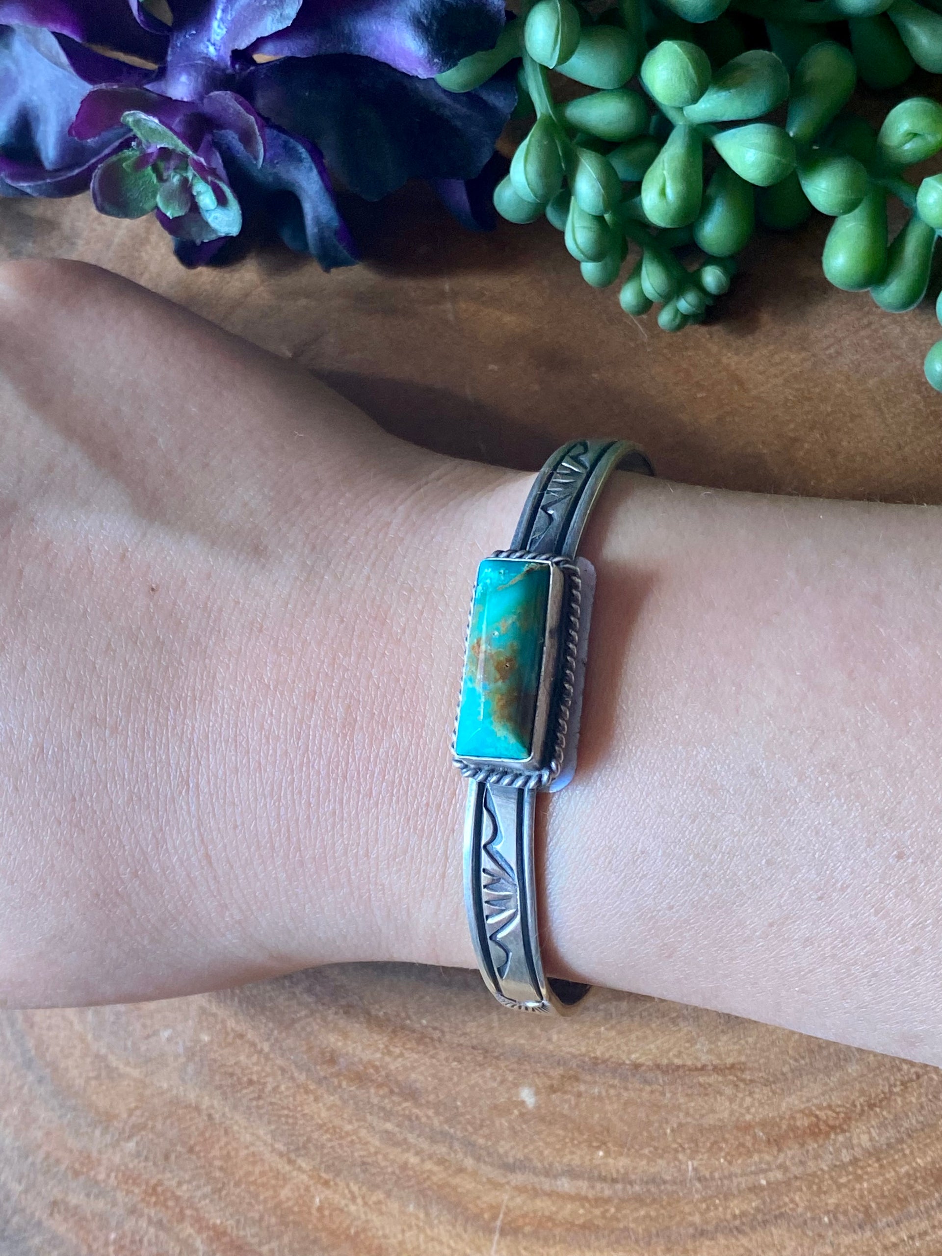 Rick Enriquez Kingman Turquoise & Sterling Silver Cuff Bracelet