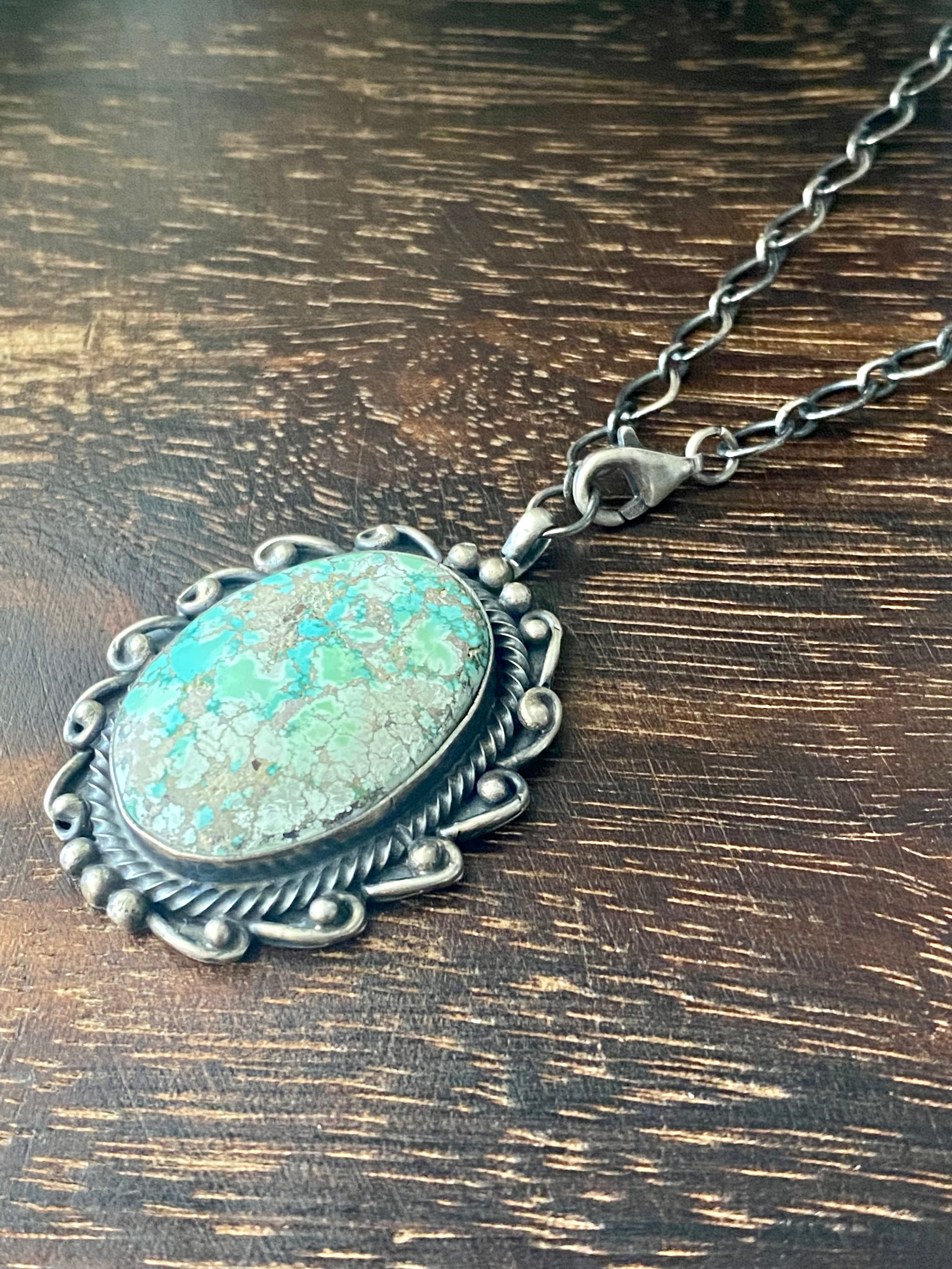 Sheila Becenti Dry Creek Turquoise & Sterling Silver Necklace