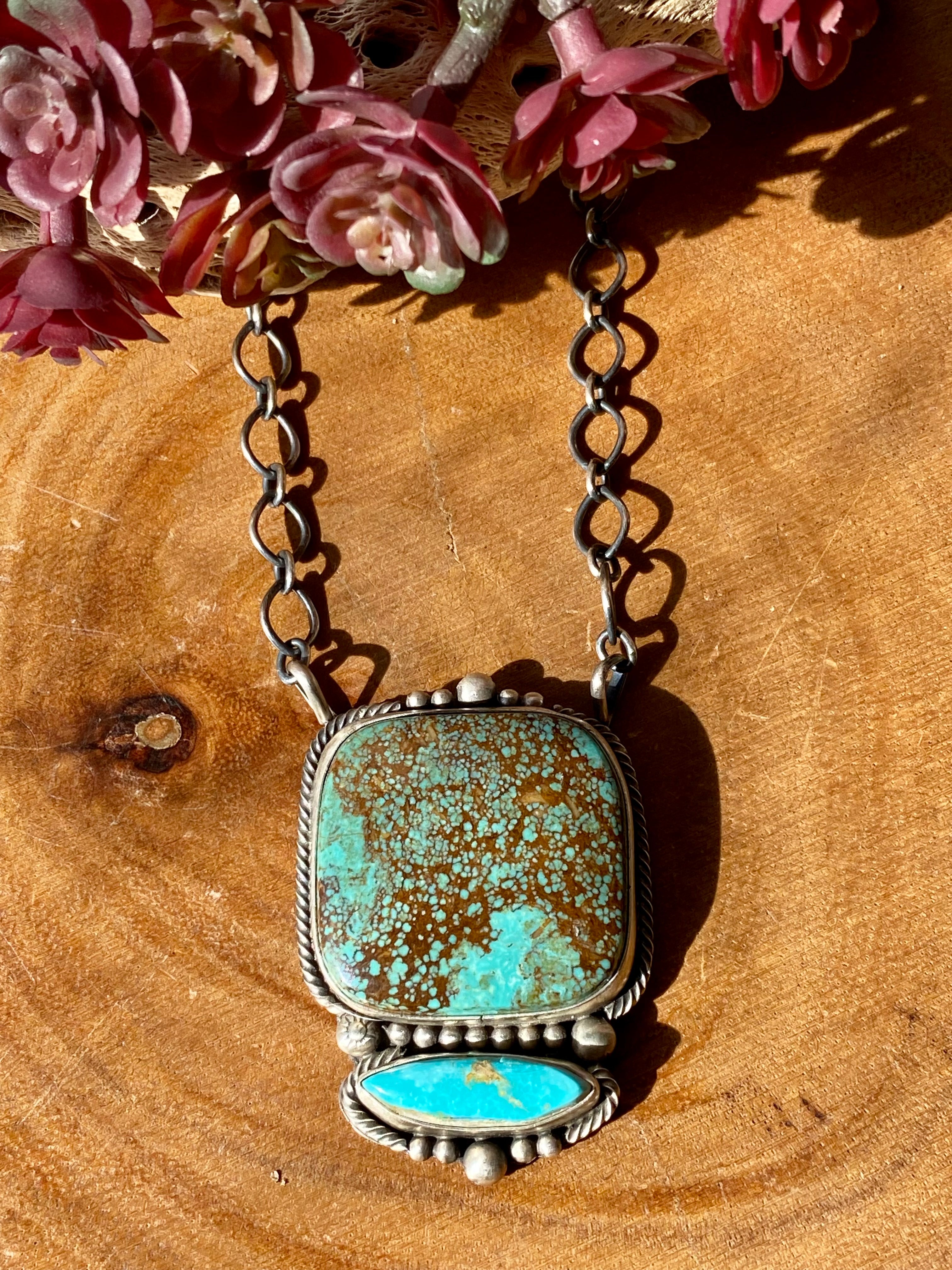 Sheila Becenti Multi Stone Turquoise & Sterling Silver Necklace