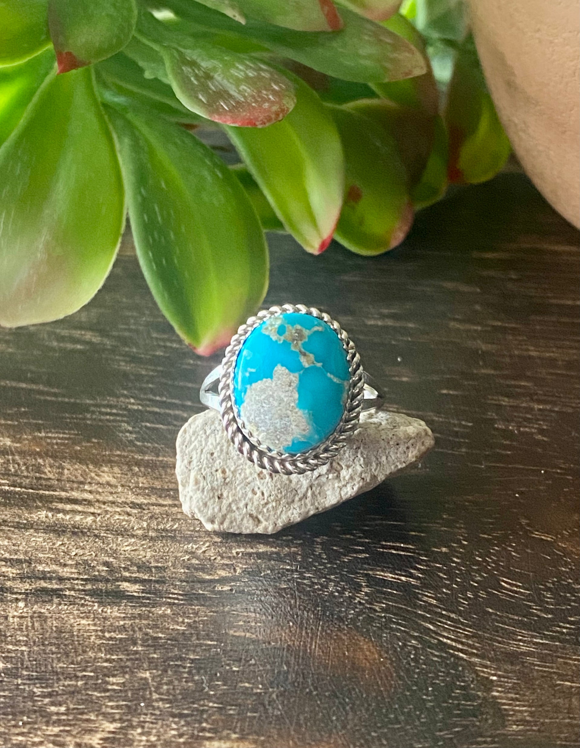 Reda Galvan South Hill Turquoise & Sterling Silver Ring Size 8.5