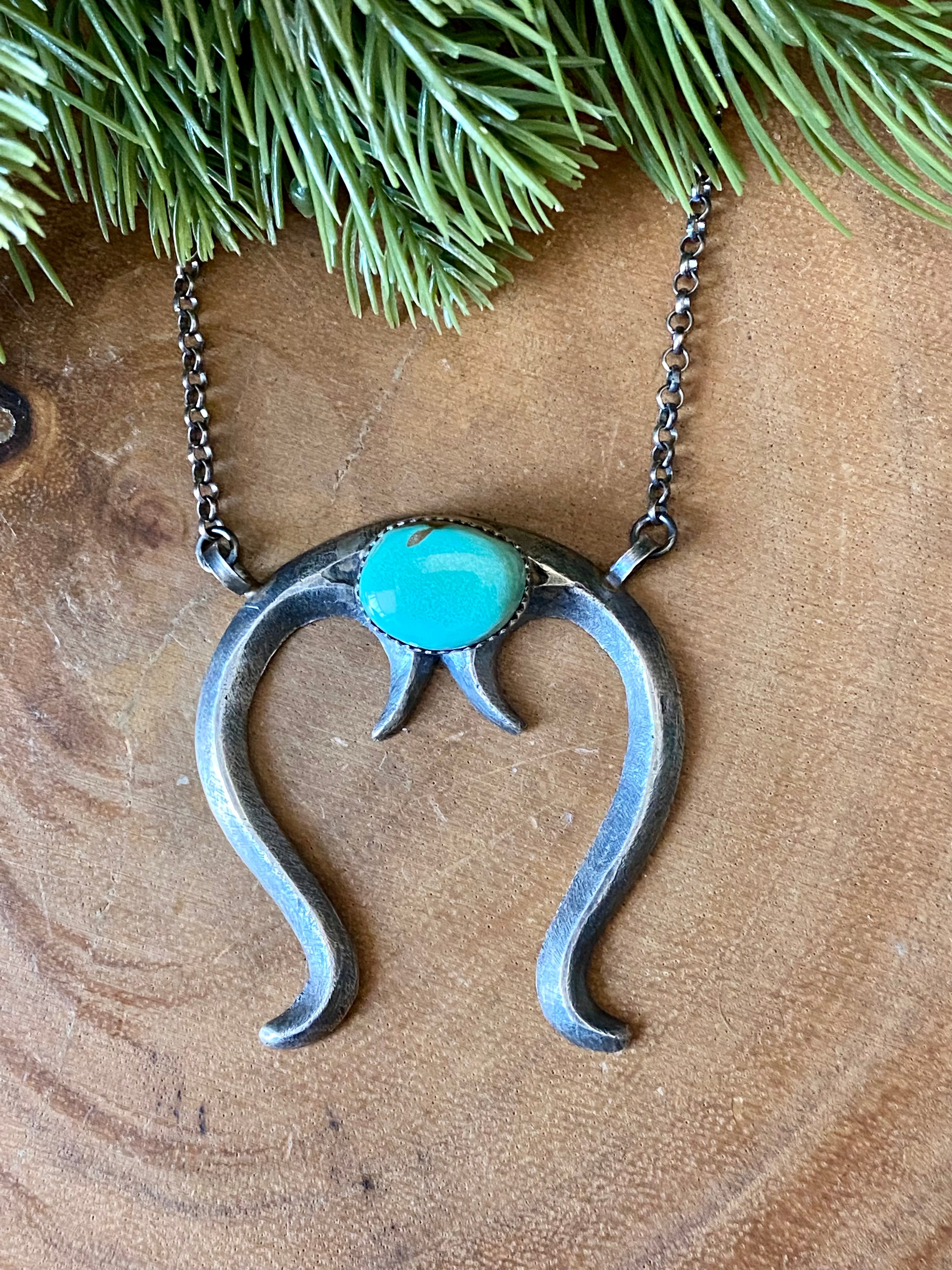 Greg James Royston Turquoise & Sterling Silver Naja Necklace
