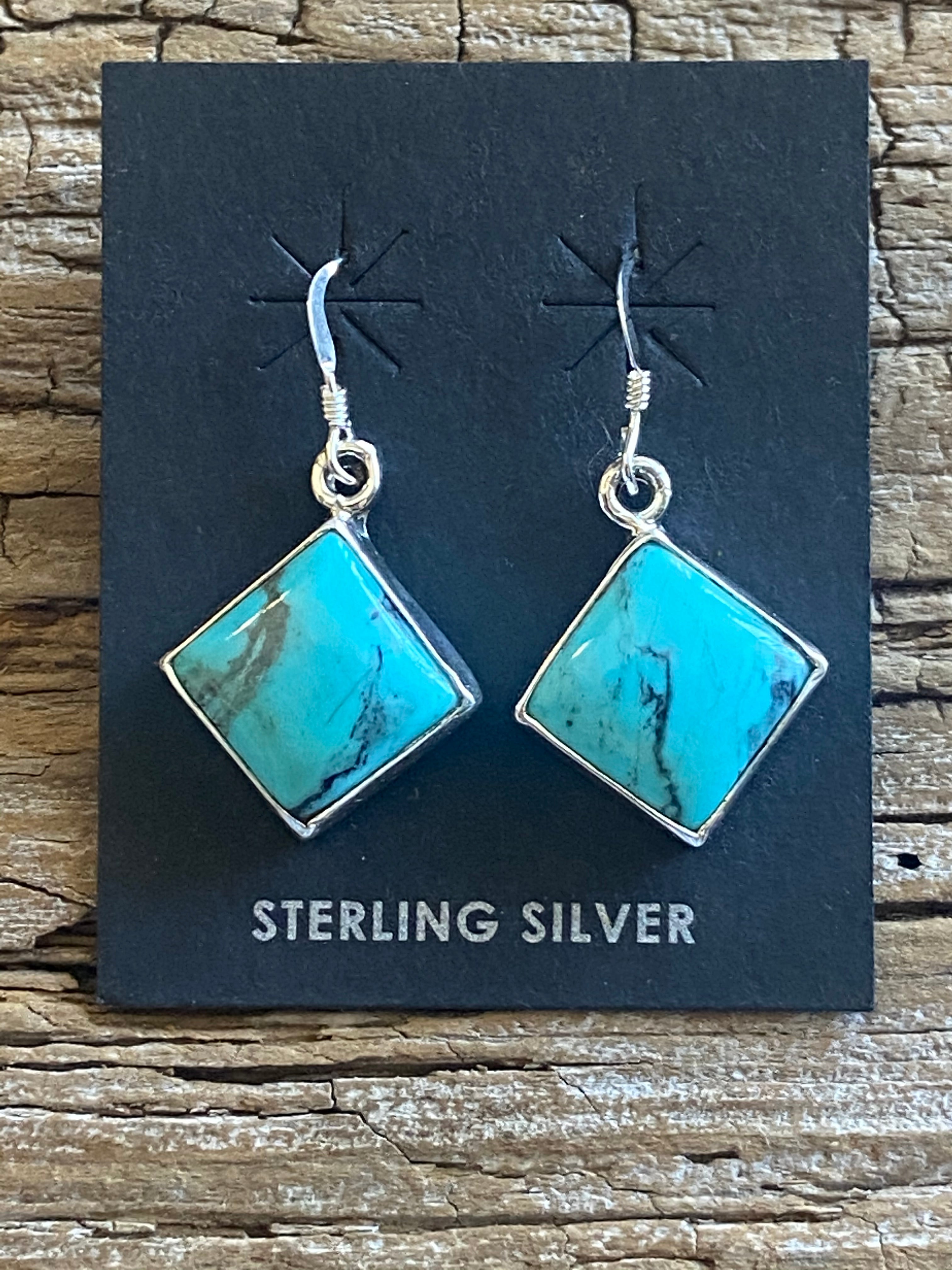 Navajo Turquoise & Sterling Silver Dangles