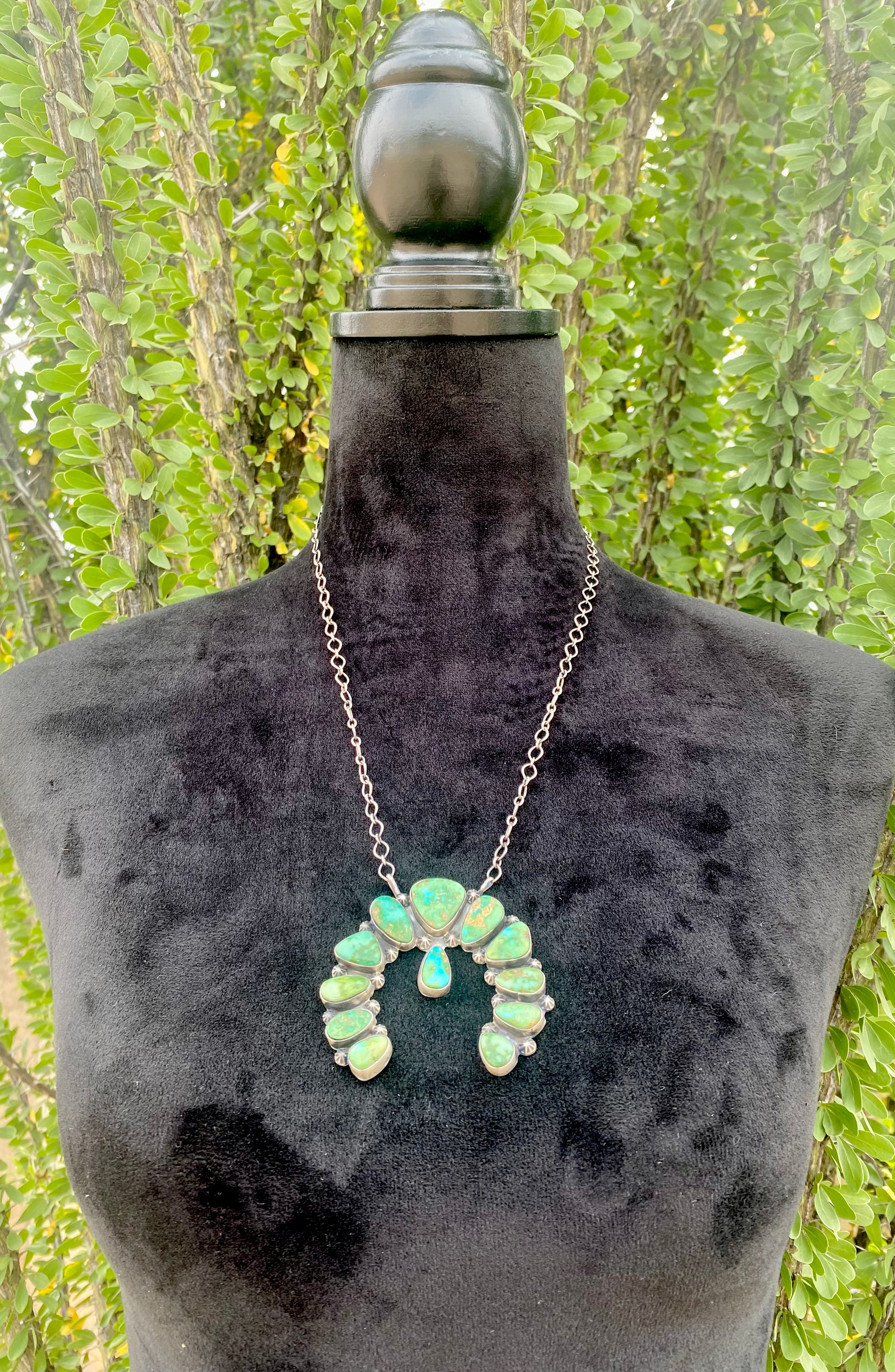 Bobby Johnson Sonoran Gold Turquoise & Sterling Silver Naja Necklace