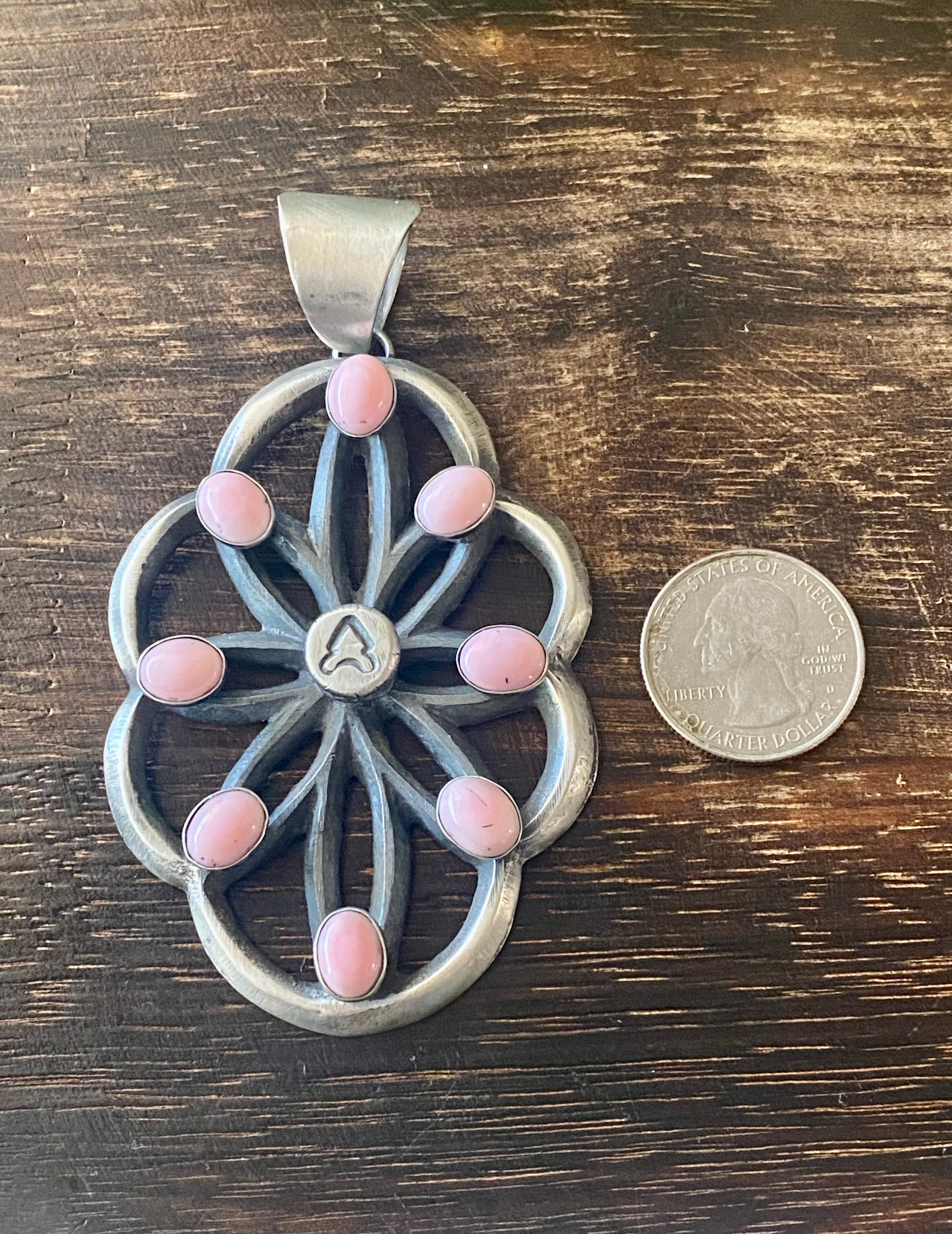 Chimney Butte Pink Conch & Sterling Silver Pendant