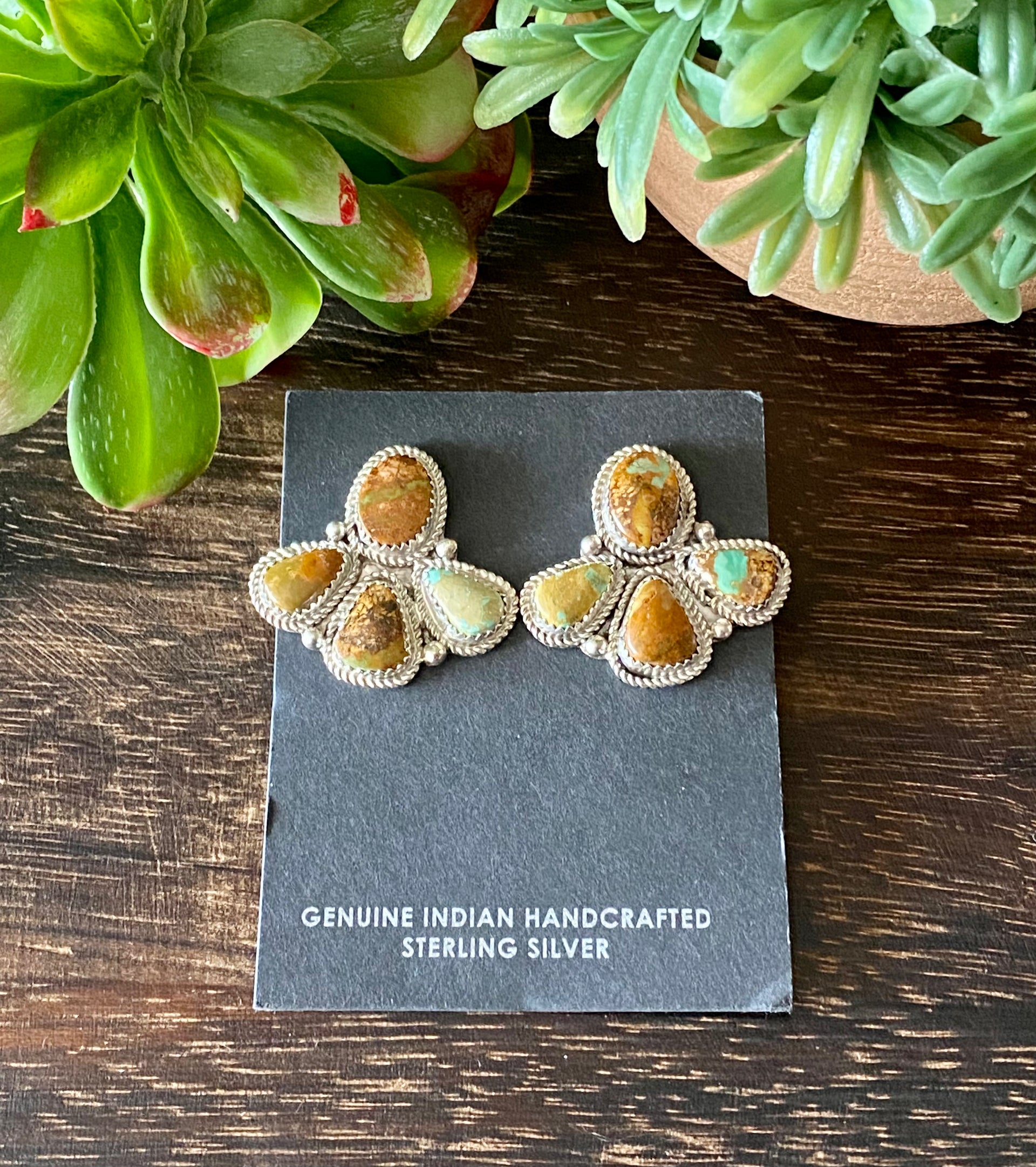 Reda Galvan Royston Turquoise & Sterling Silver Post Earrings