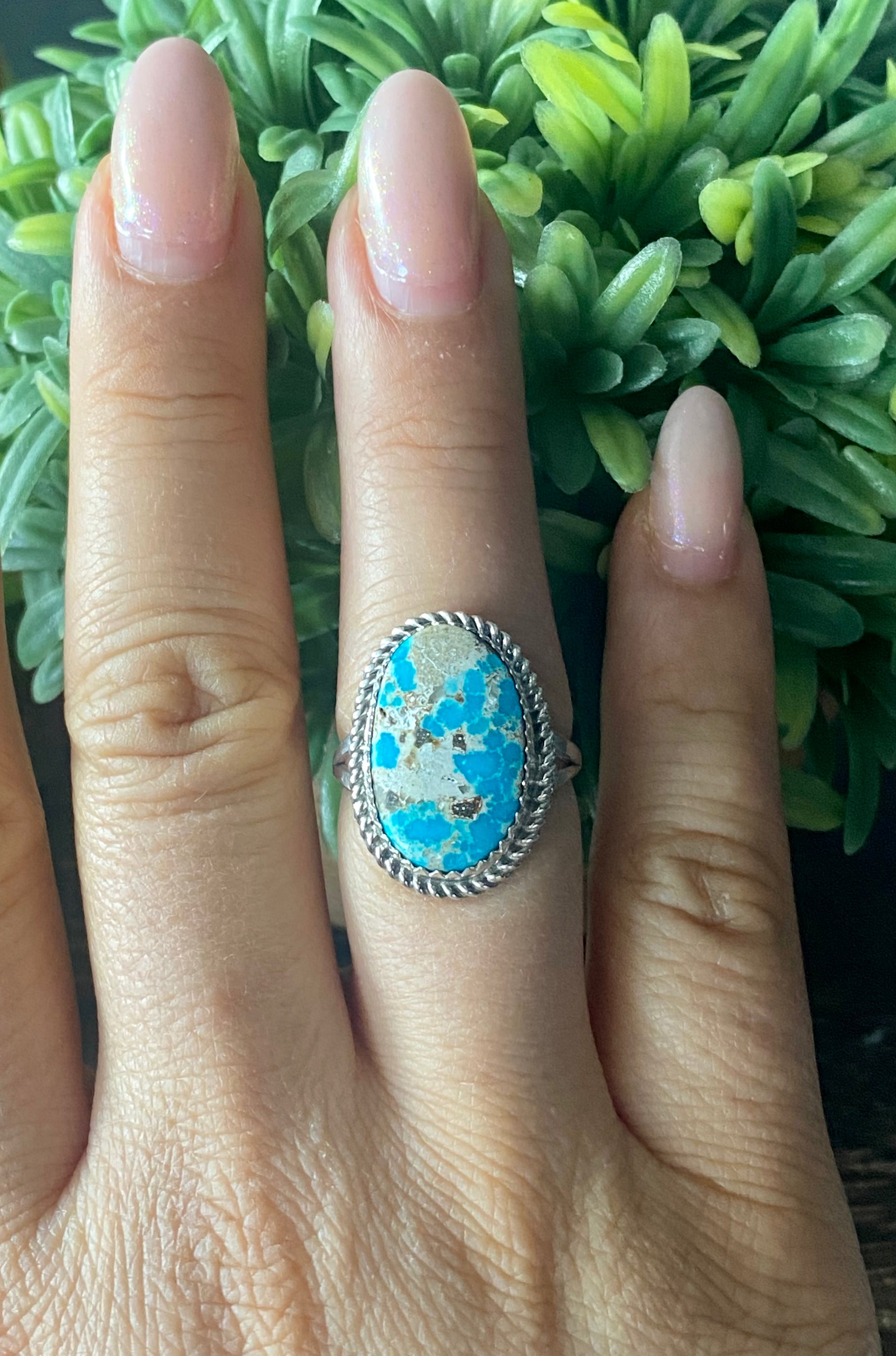 Reda Galvan South Hill Turquoise & Sterling Silver Ring Size 8.5