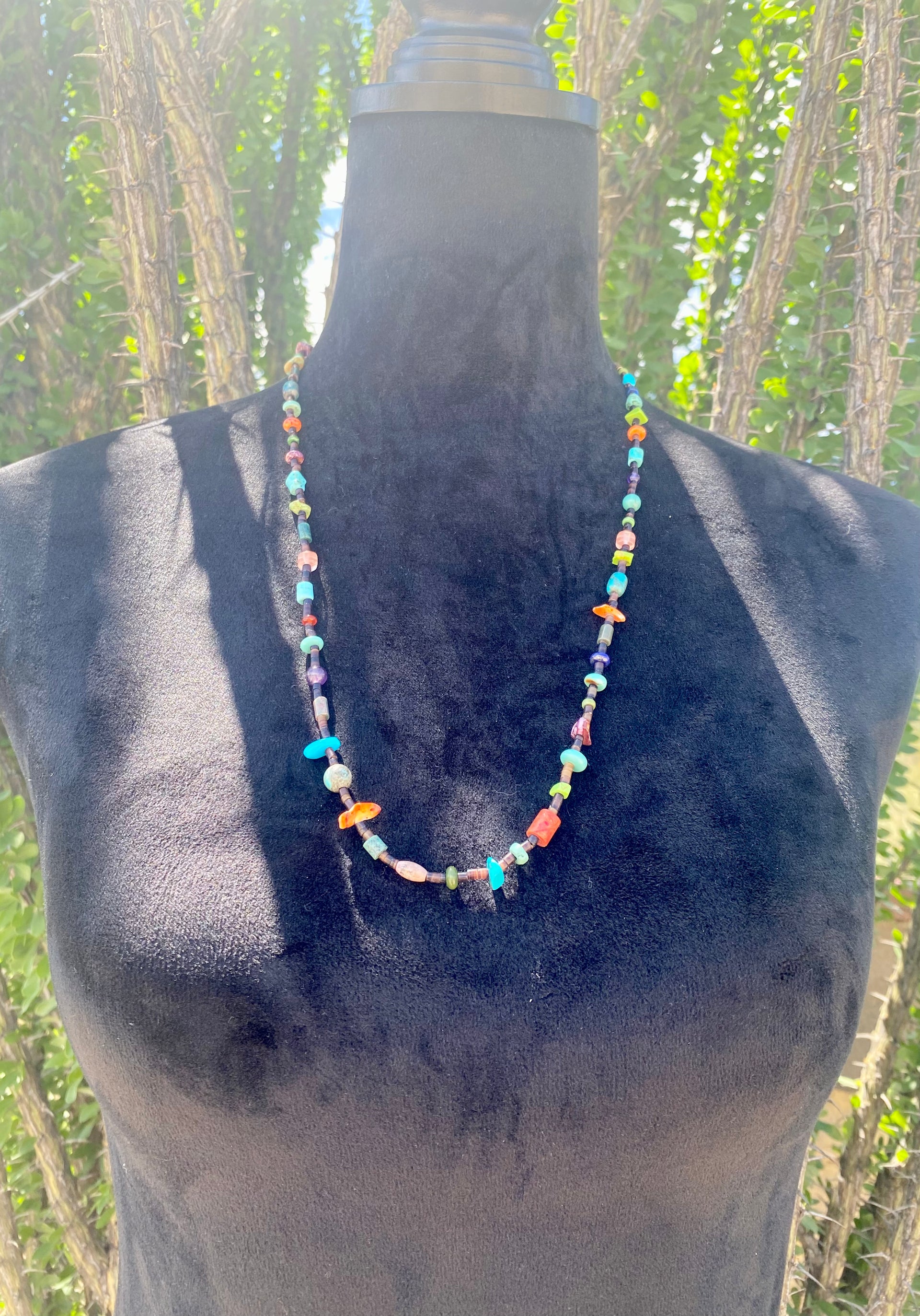 Navajo Made Multi Stone Fetish Necklace