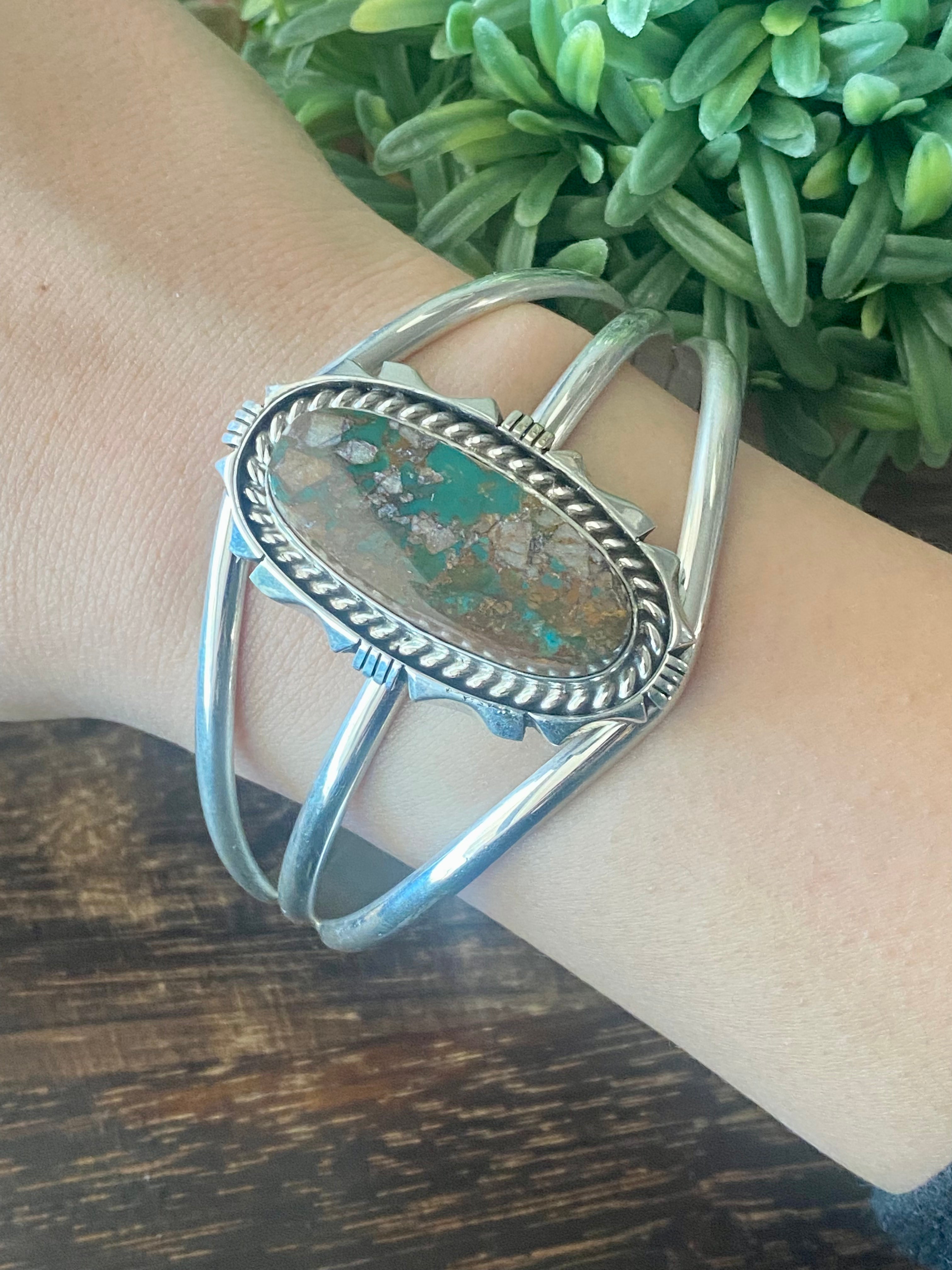 Eddie Secatero Royston Turquoise & Sterling Silver Cuff Bracelet