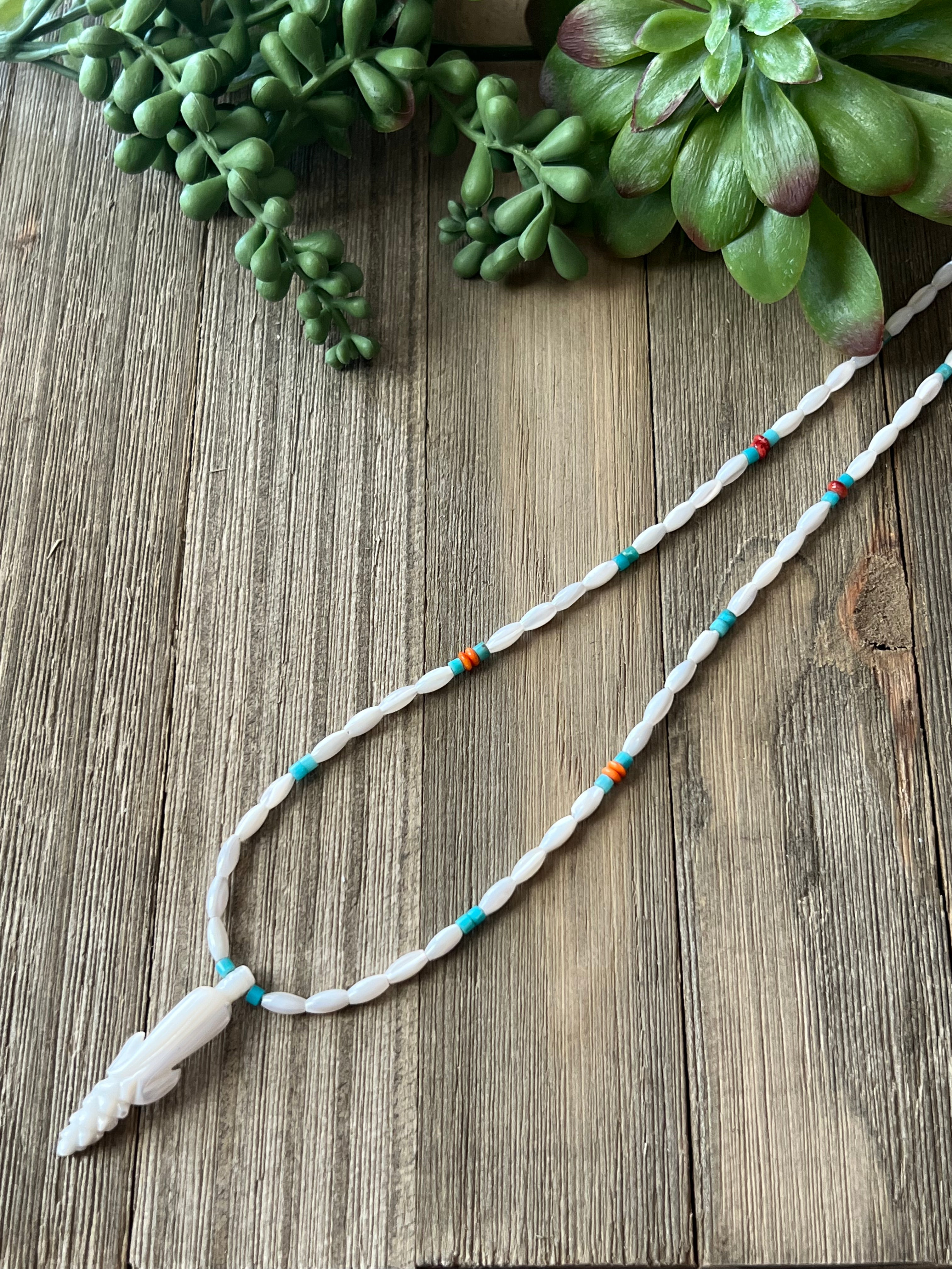 Zuni Strung Multi Stone & Sterling Silver Necklace