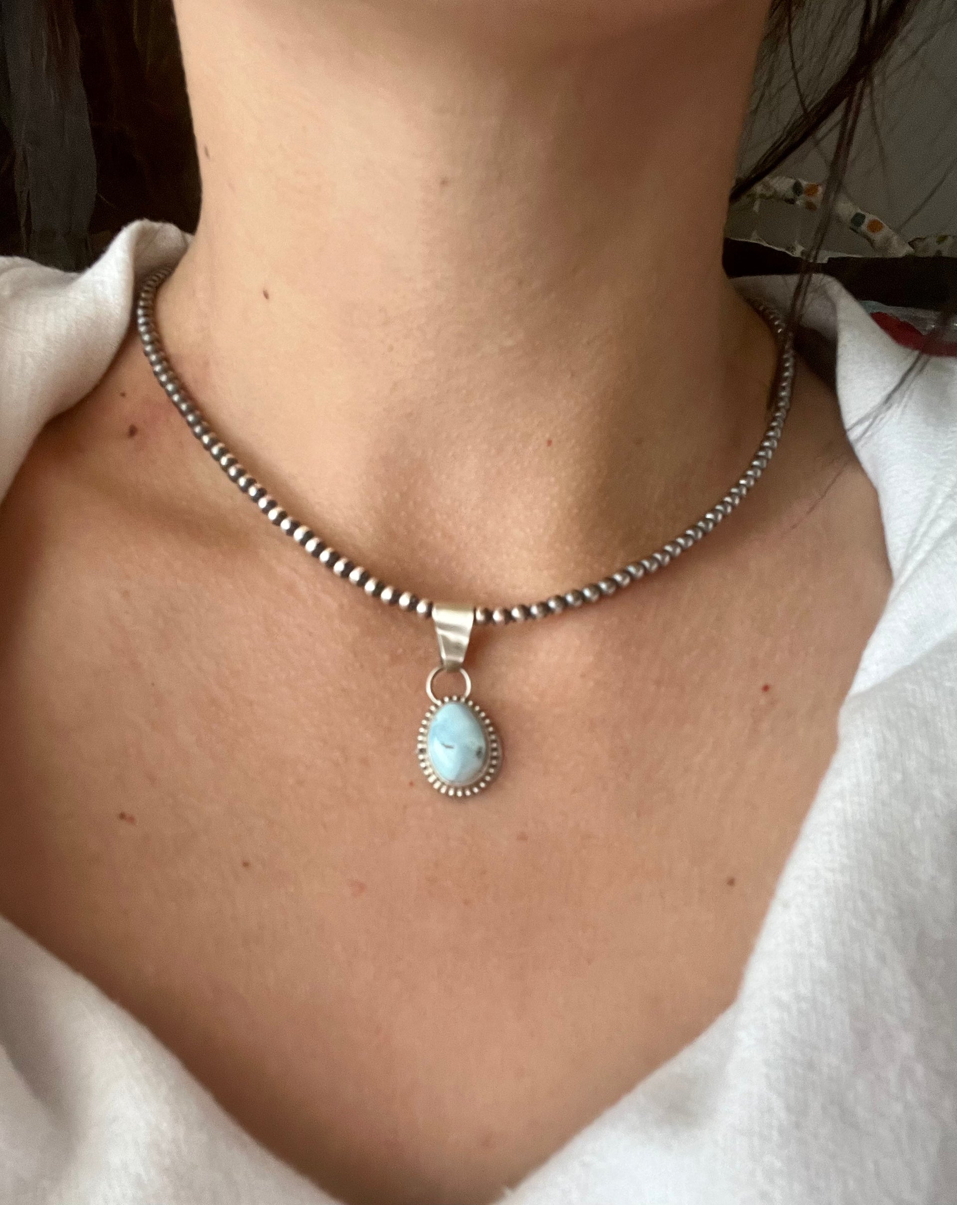 Navajo Made Golden Hill’s Turquoise & Sterling Silver Pendant