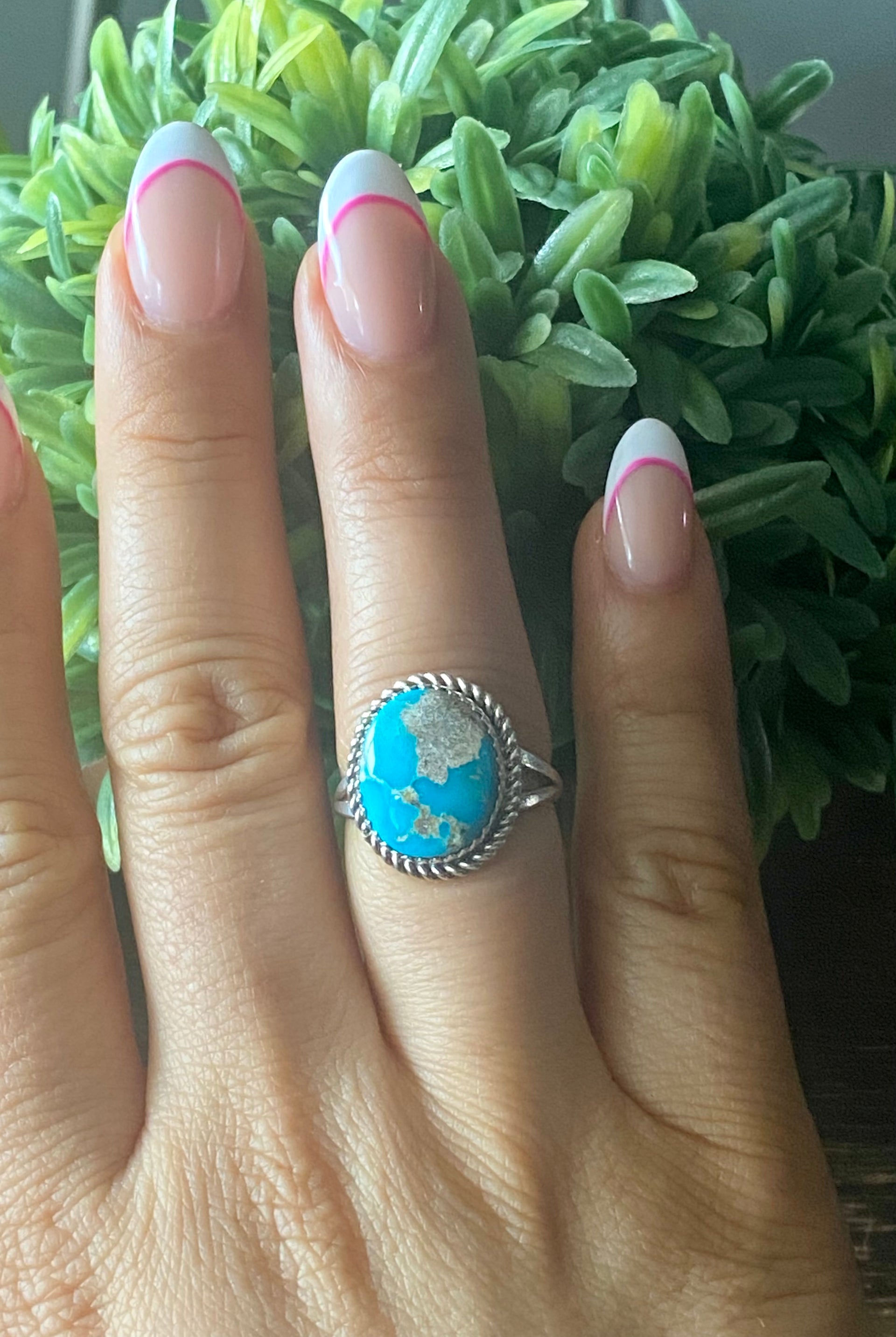 Reda Galvan South Hill Turquoise & Sterling Silver Ring Size 8.5