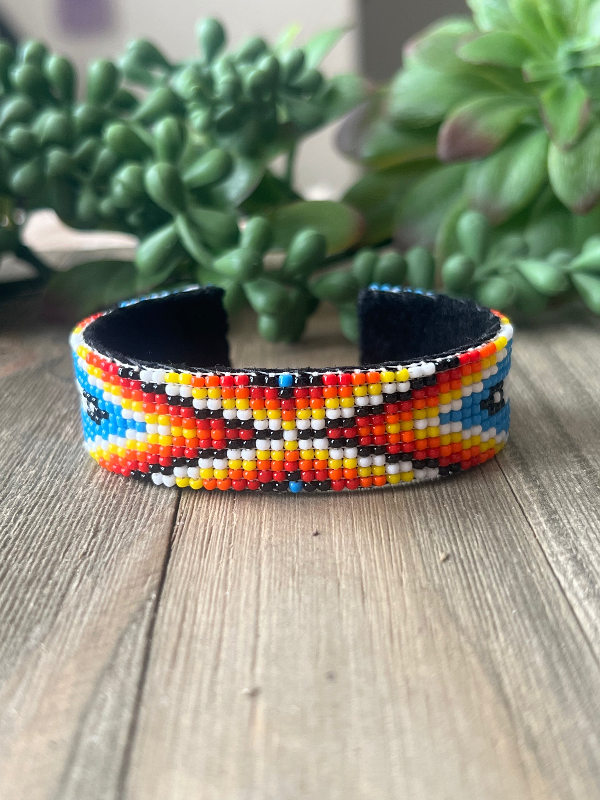 Navajo Made Beaded Bracelet Cuff