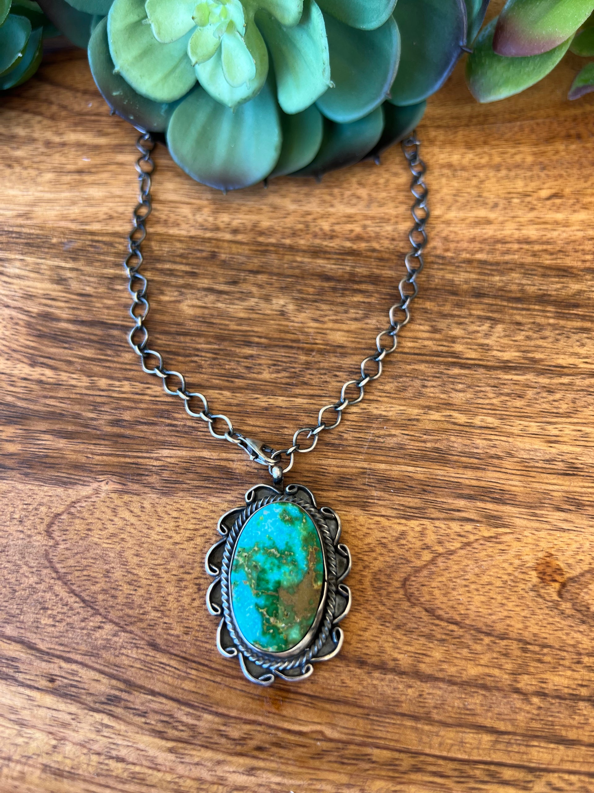 Sheila Becenti Sonoran Mountain Turquoise& Sterling Silver Necklace