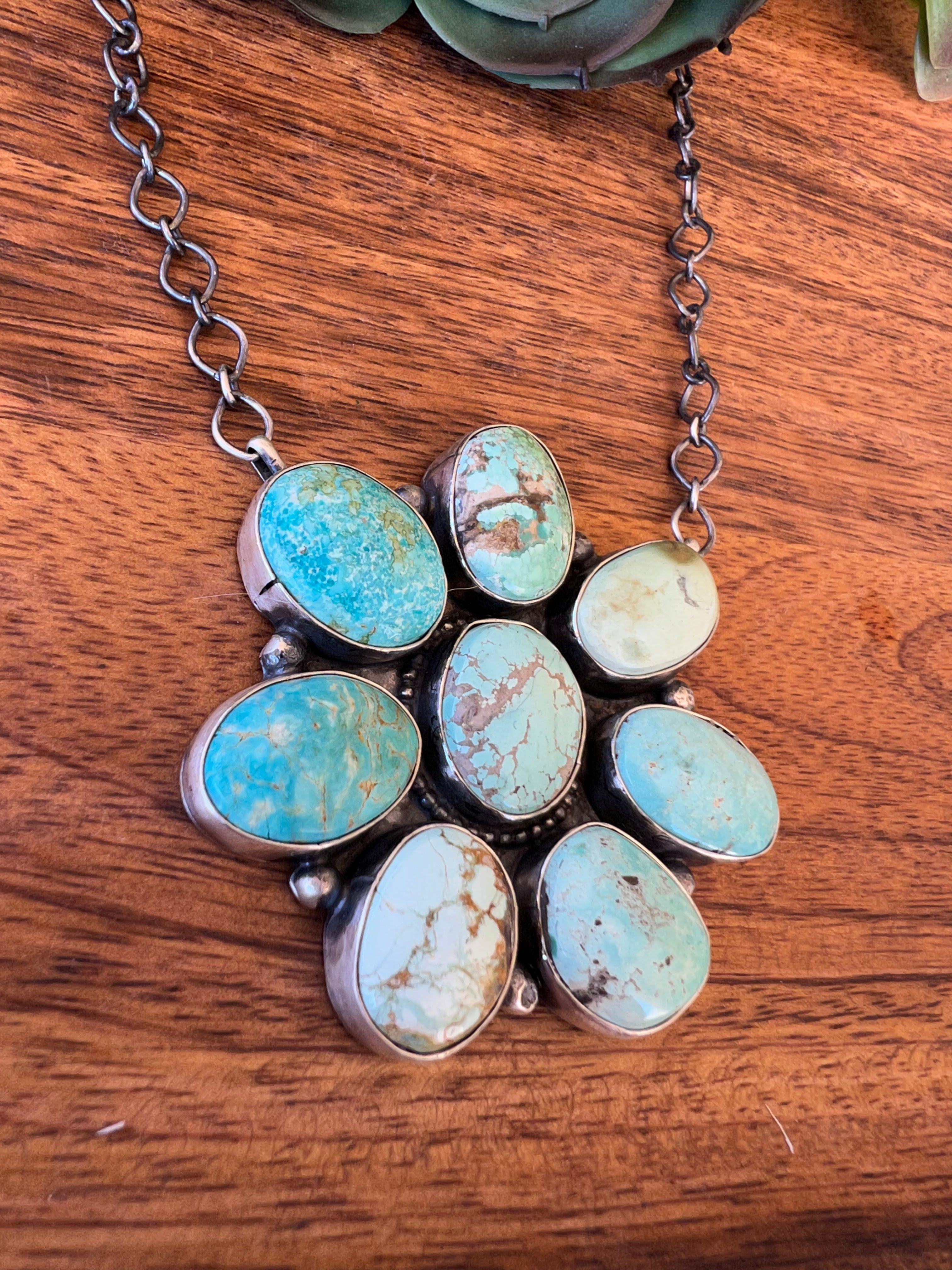Jeff James Carico Lake Turquoise& Sterling Silver Necklace