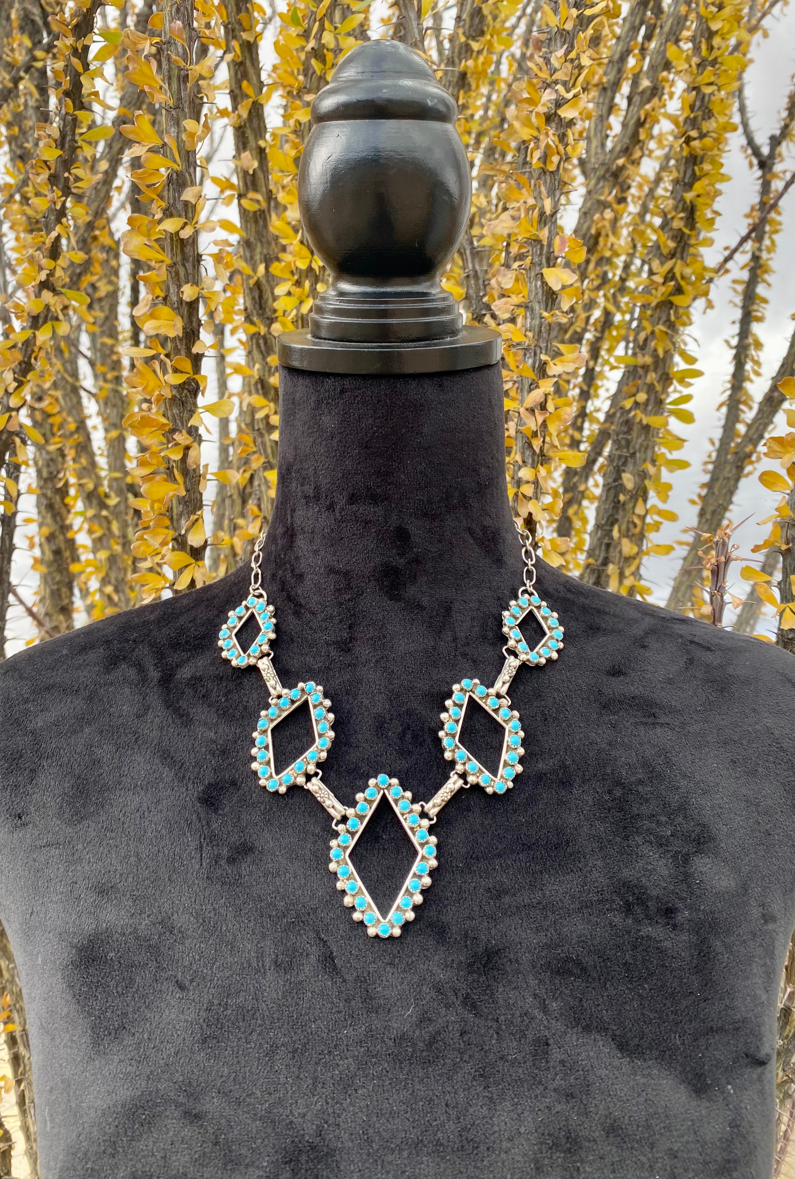 Navajo Made Sterling Silver Necklace Set