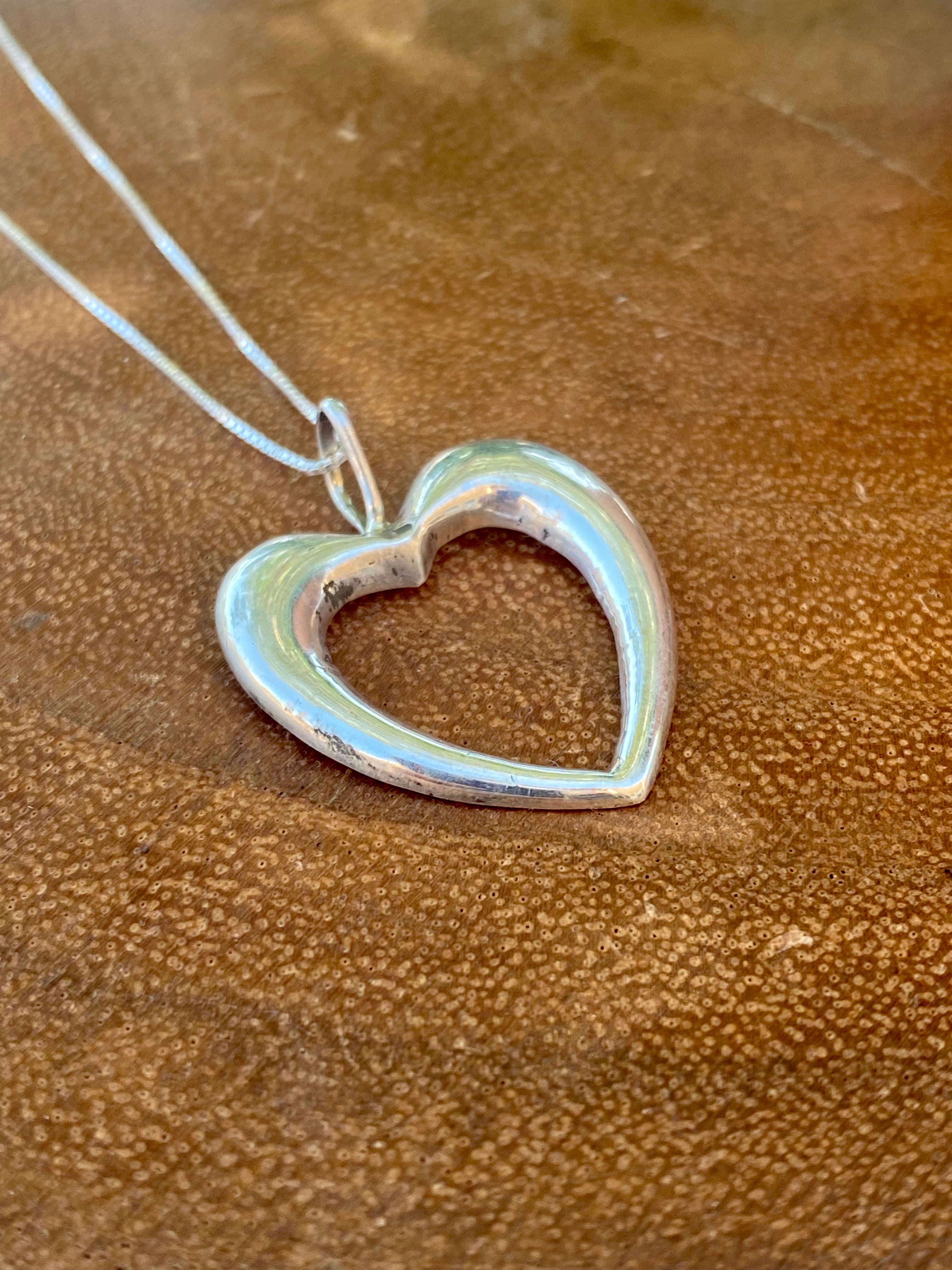 Navajo Made Sterling Silver Heart Pendant
