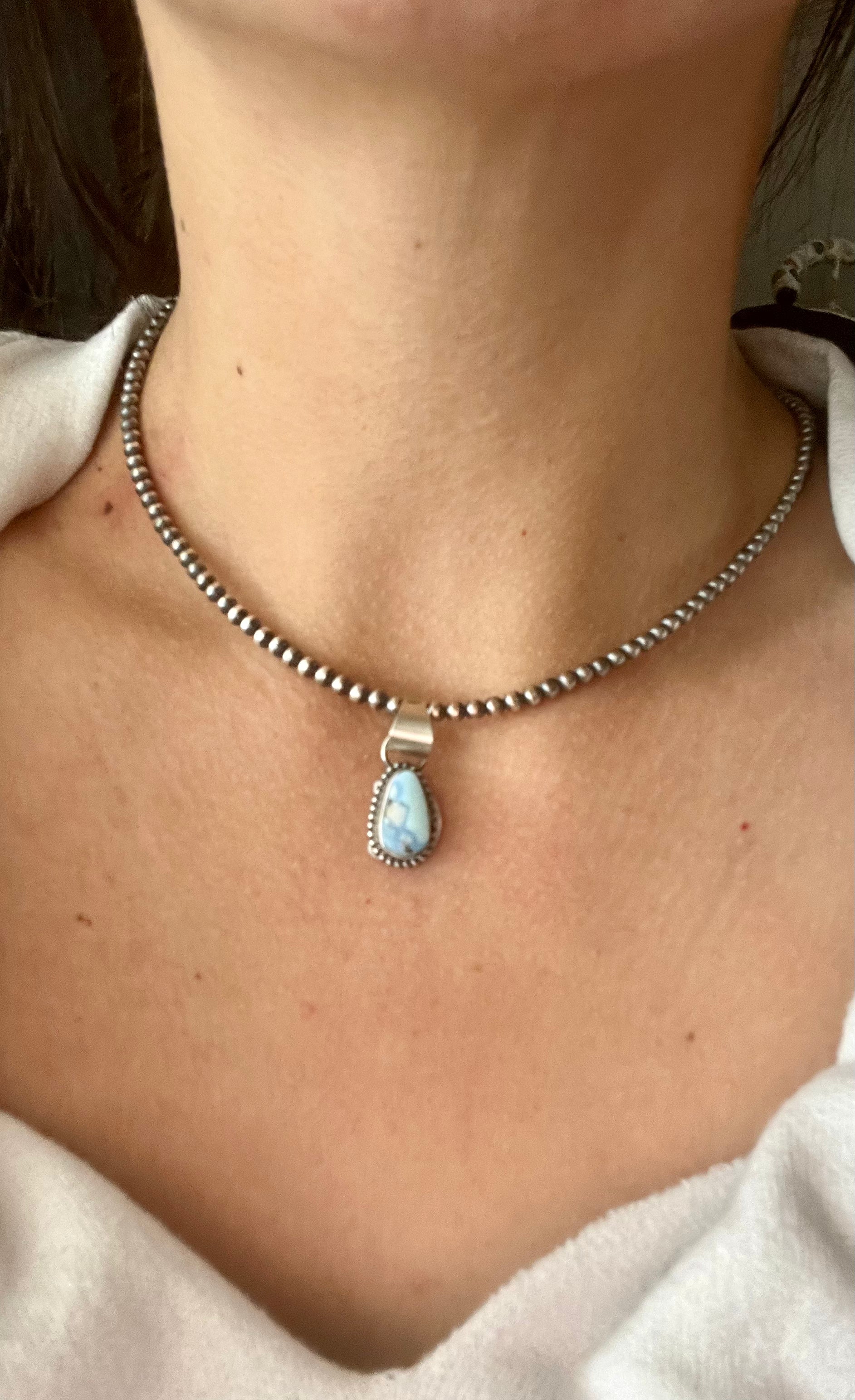 Navajo Made Golden Hill’s Turquoise & Sterling Silver Pendant