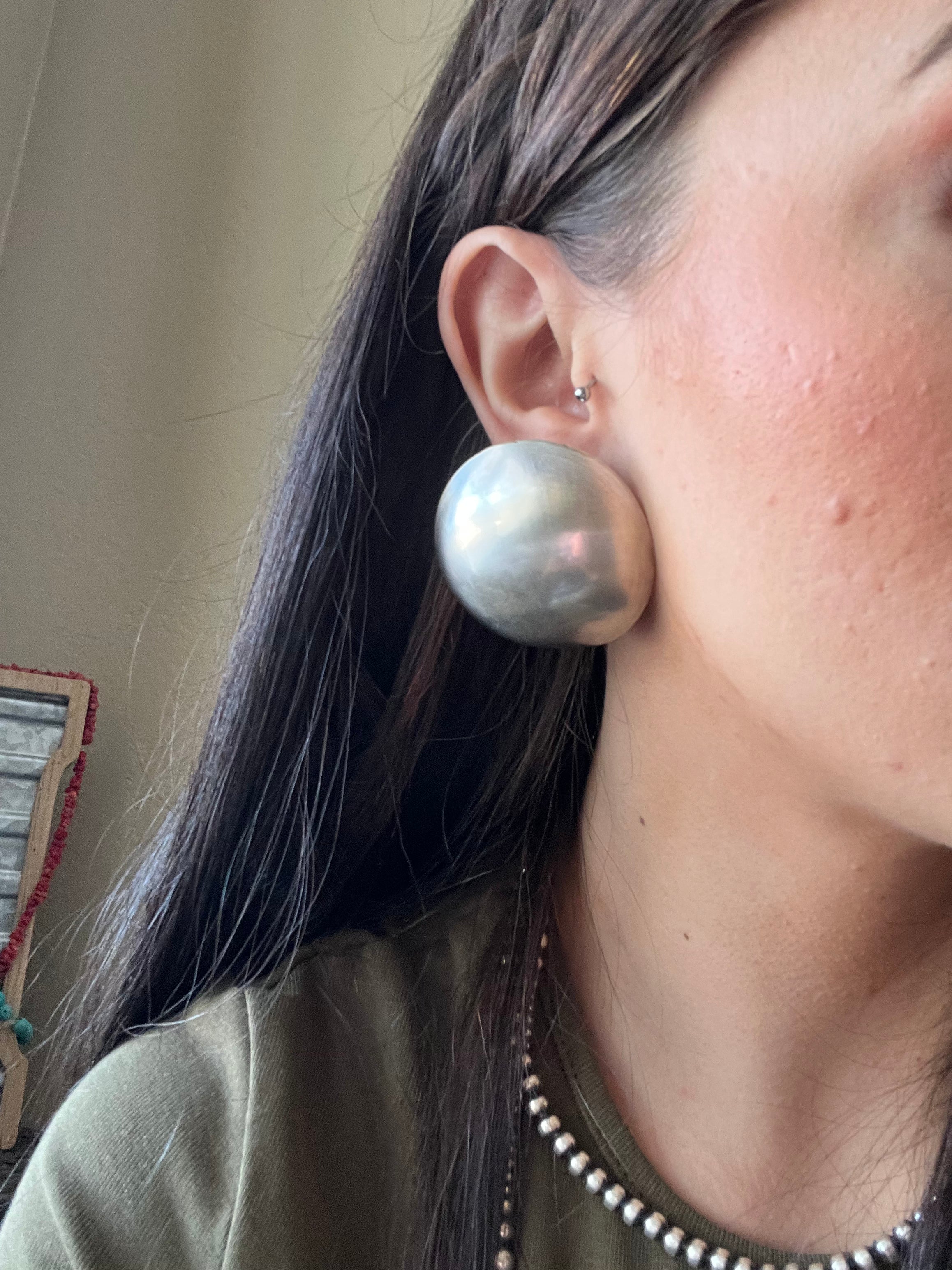 Navajo Made Sterling Silver Post Earrings