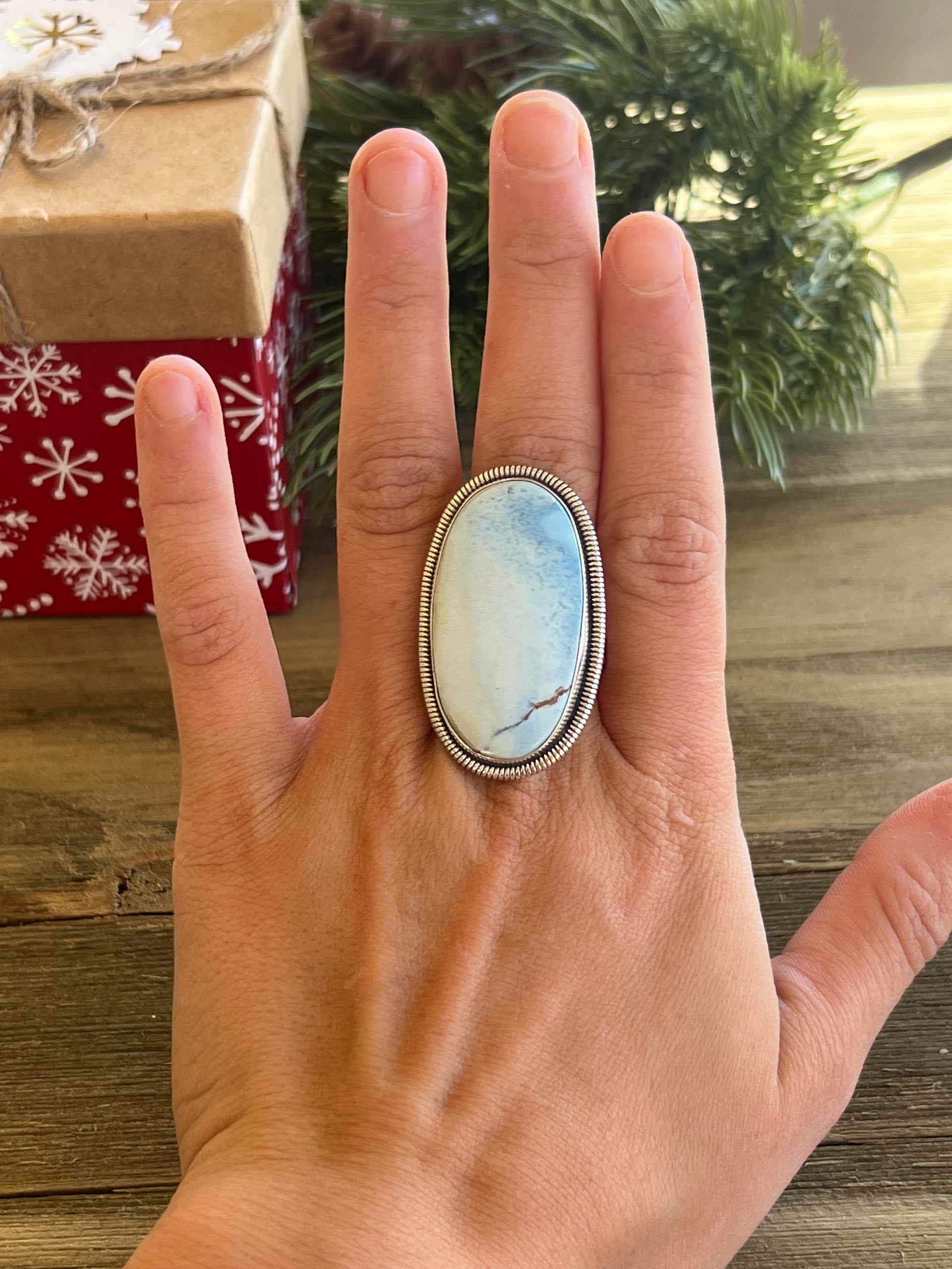 Wydell Billie Golden Hill Turquoise & Sterling Silver Adjustable Ring