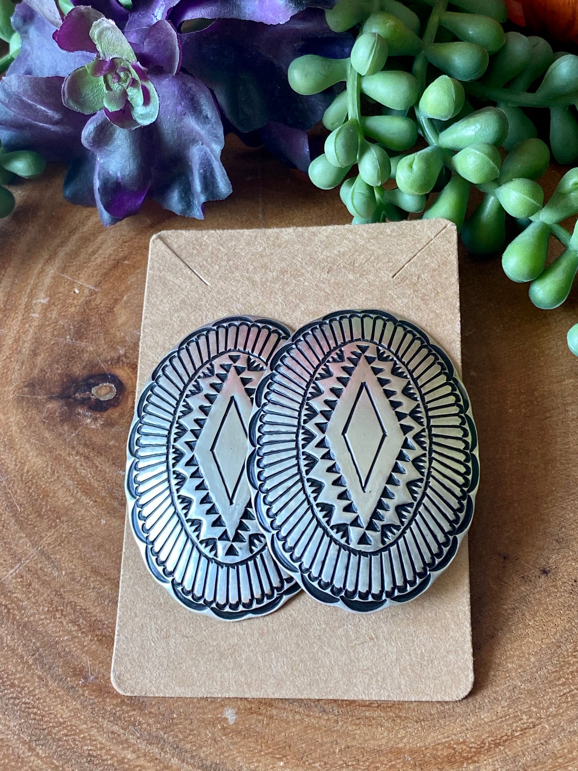 Leander Tahe Sterling Silver Cluster Post Earrings