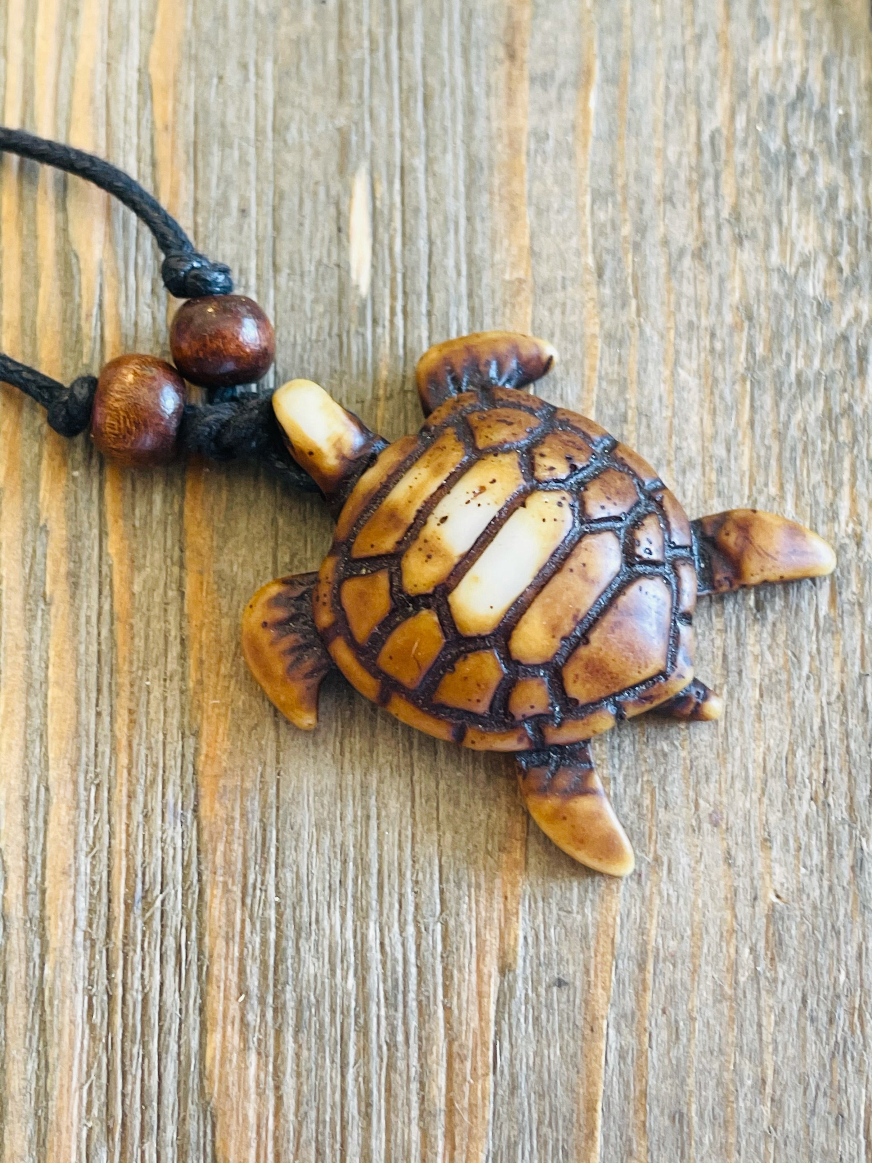Handmade Wooden Turtle Pendant