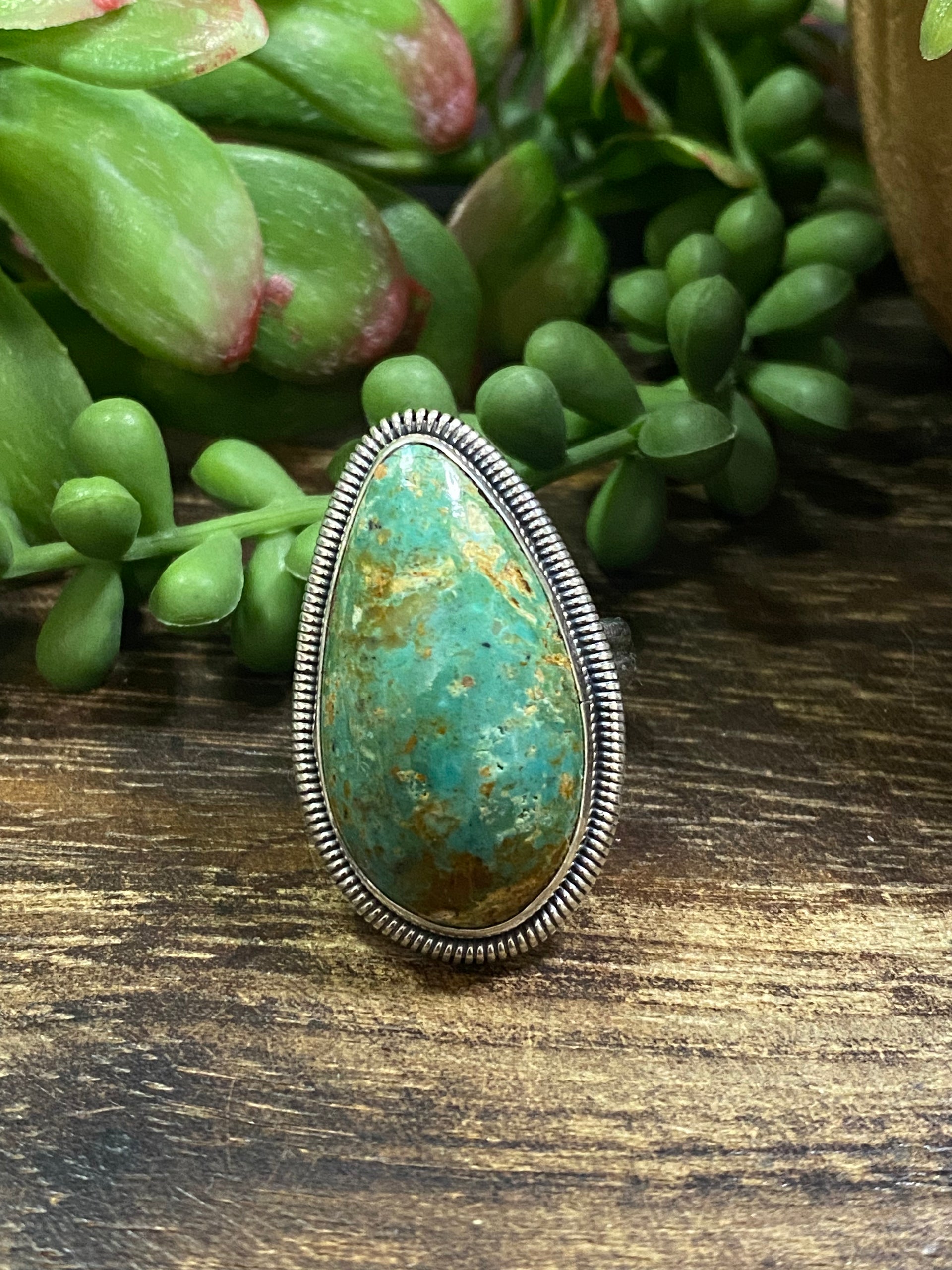 Wydell Billie Royston Turquoise & Sterling Silver Adjuatable Ring Size 9.5