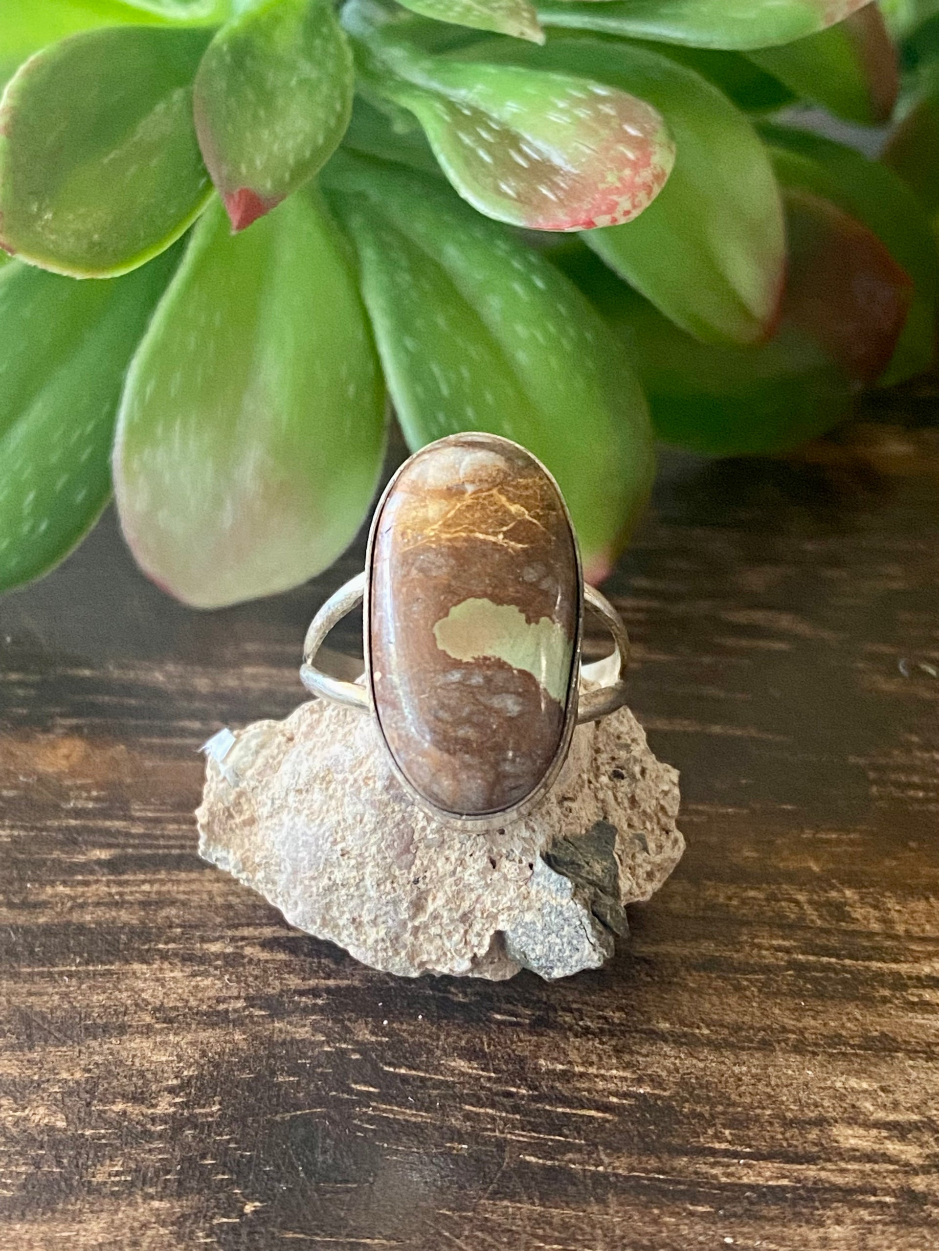 Eli Skeets Royston Turquoise & Sterling Silver Ring Size 7.25