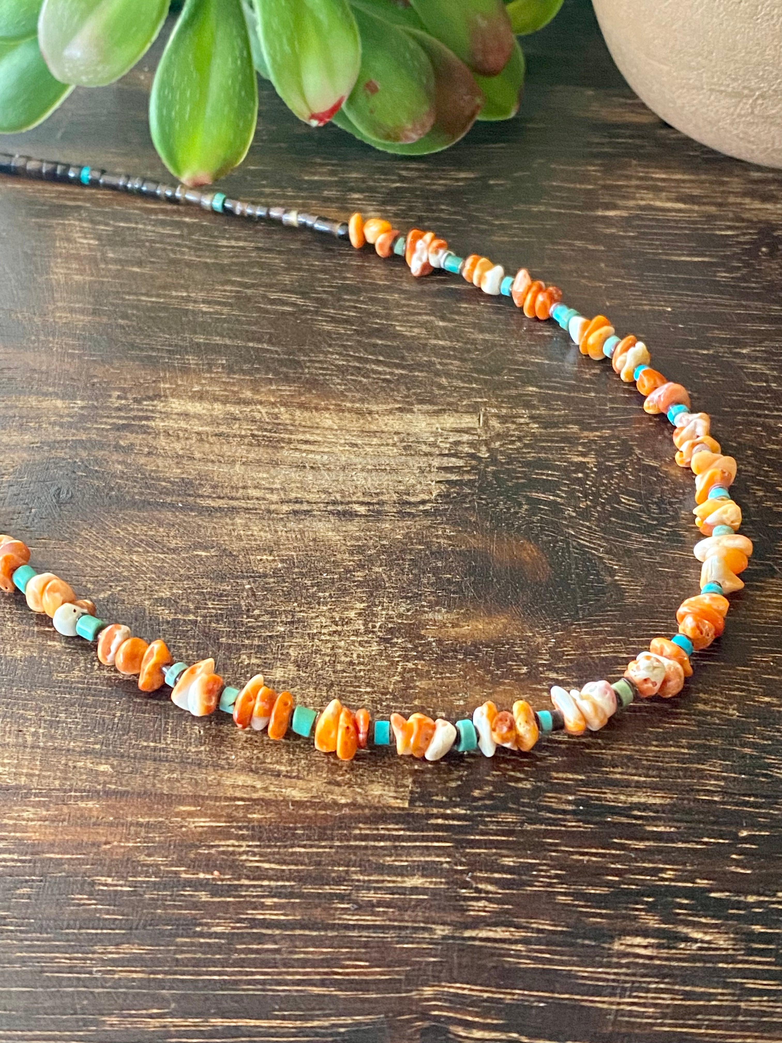 Navajo Made Multi Stone & Sterling Silver Necklace