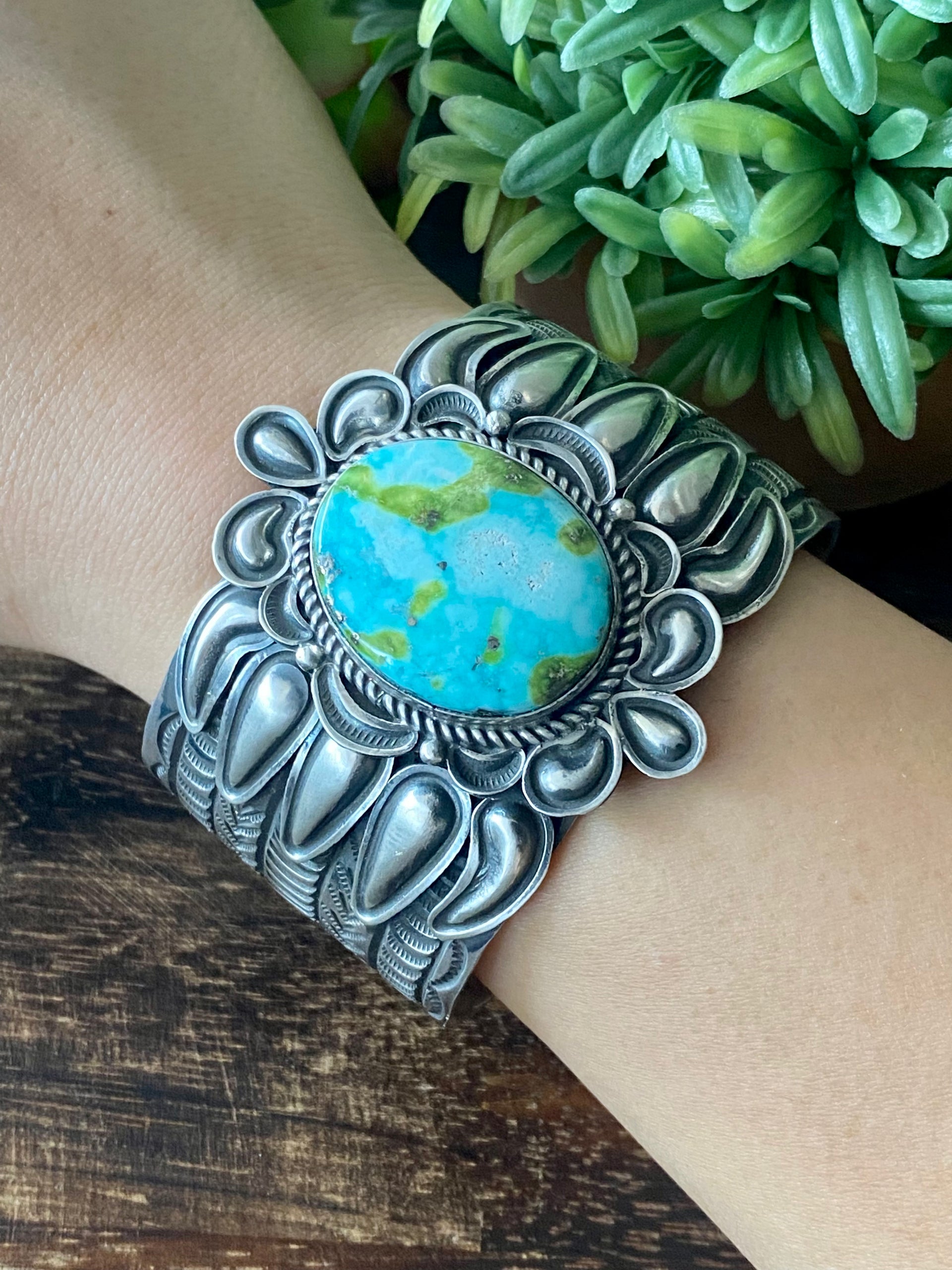 Alex Sanchez Sonoran Mountain Turquoise & Sterling Silver Cuff Bracelet