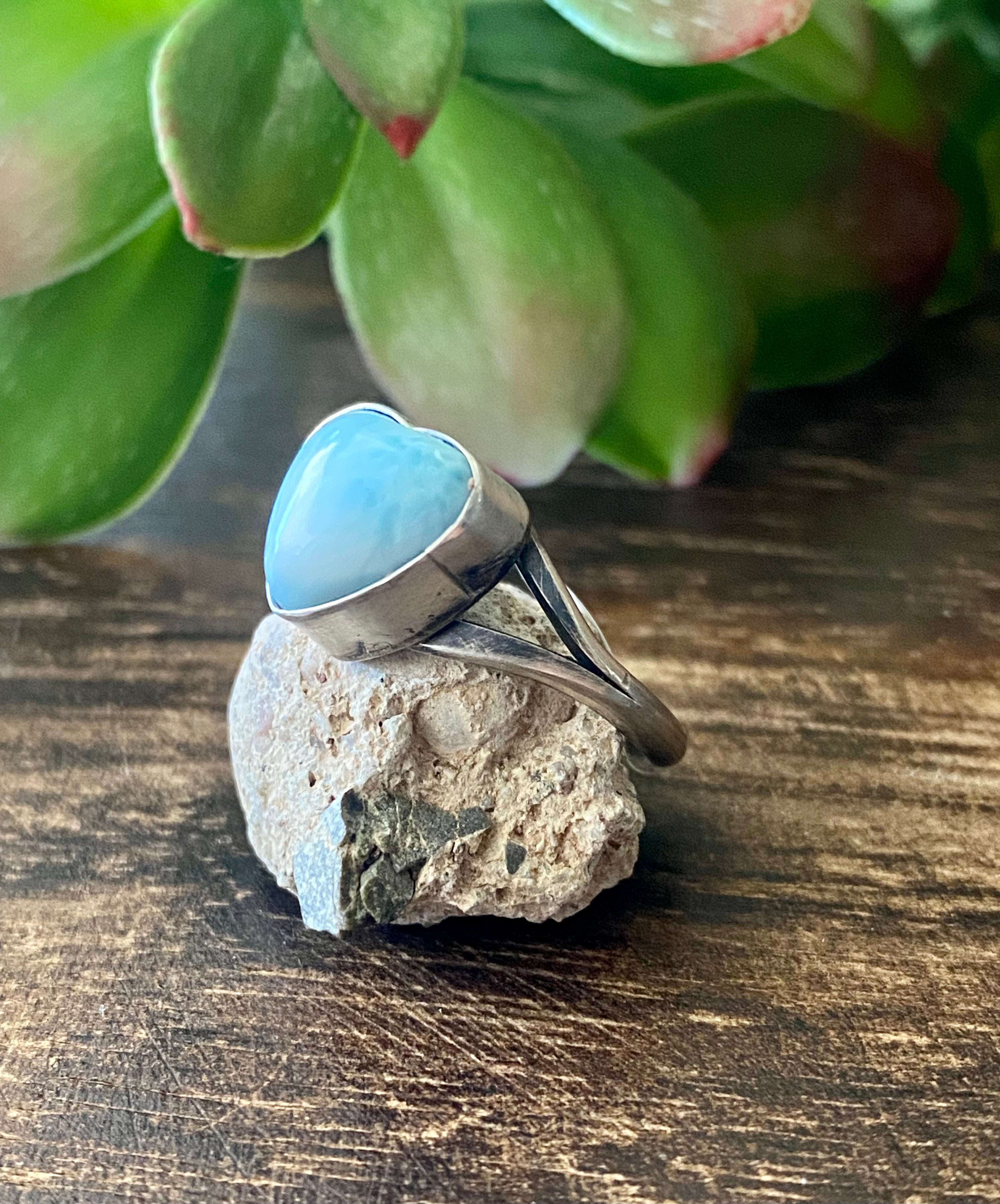 Navajo Made Larimar & Sterling Silver Ring Size 9